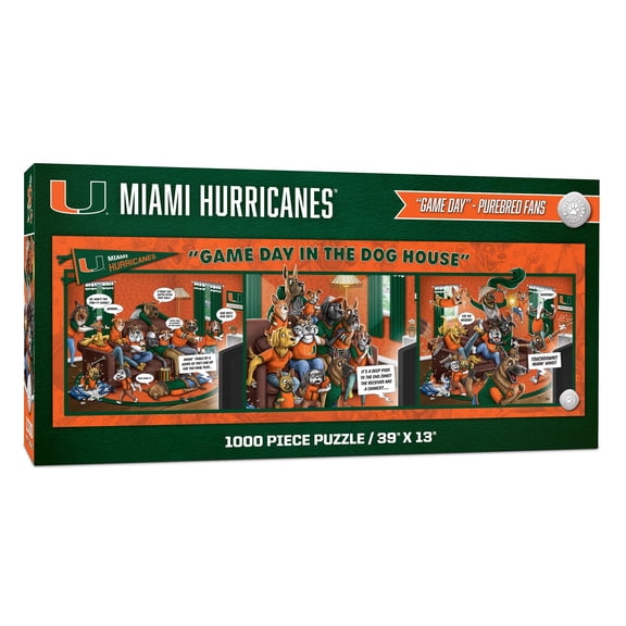 YouTheFan NCAA Miami Hurricanes Purebred Fans Gameday in the Dog House 1000PC Puzzle