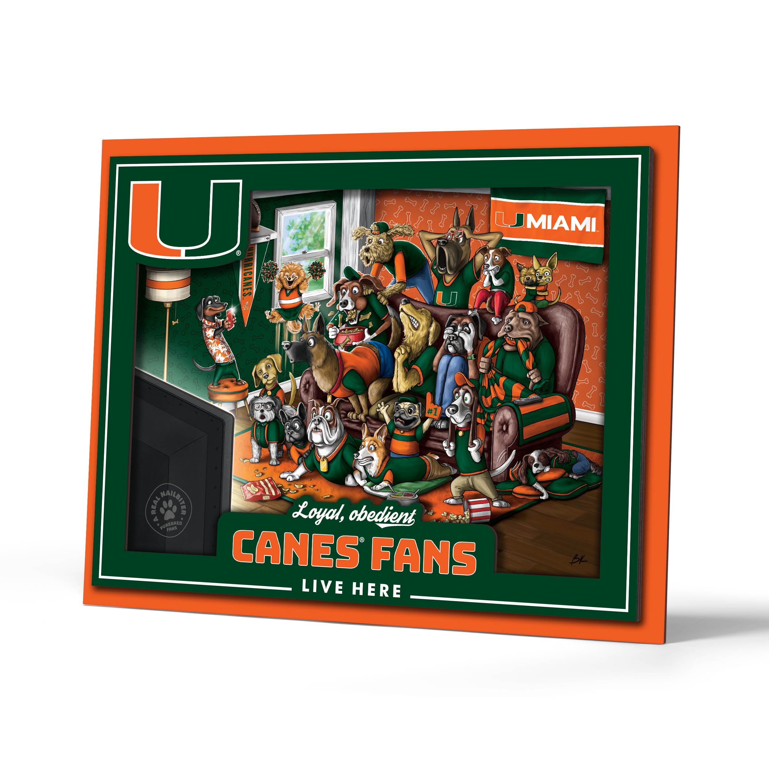 YouTheFan NCAA Miami Hurricanes Purebred Fans Wall Art