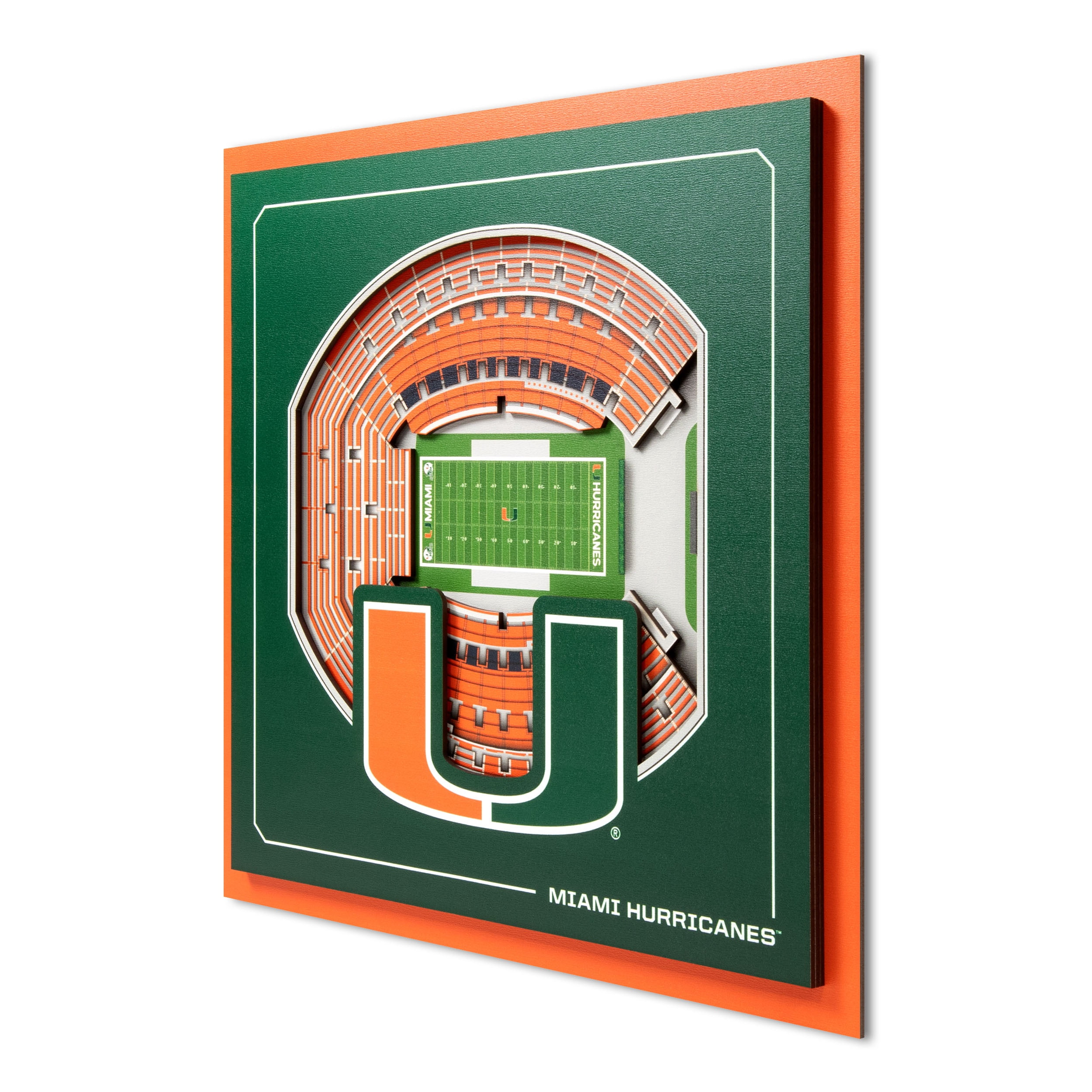 YouTheFan NCAA Miami Hurricanes Stadium Series 3D Wall Art
