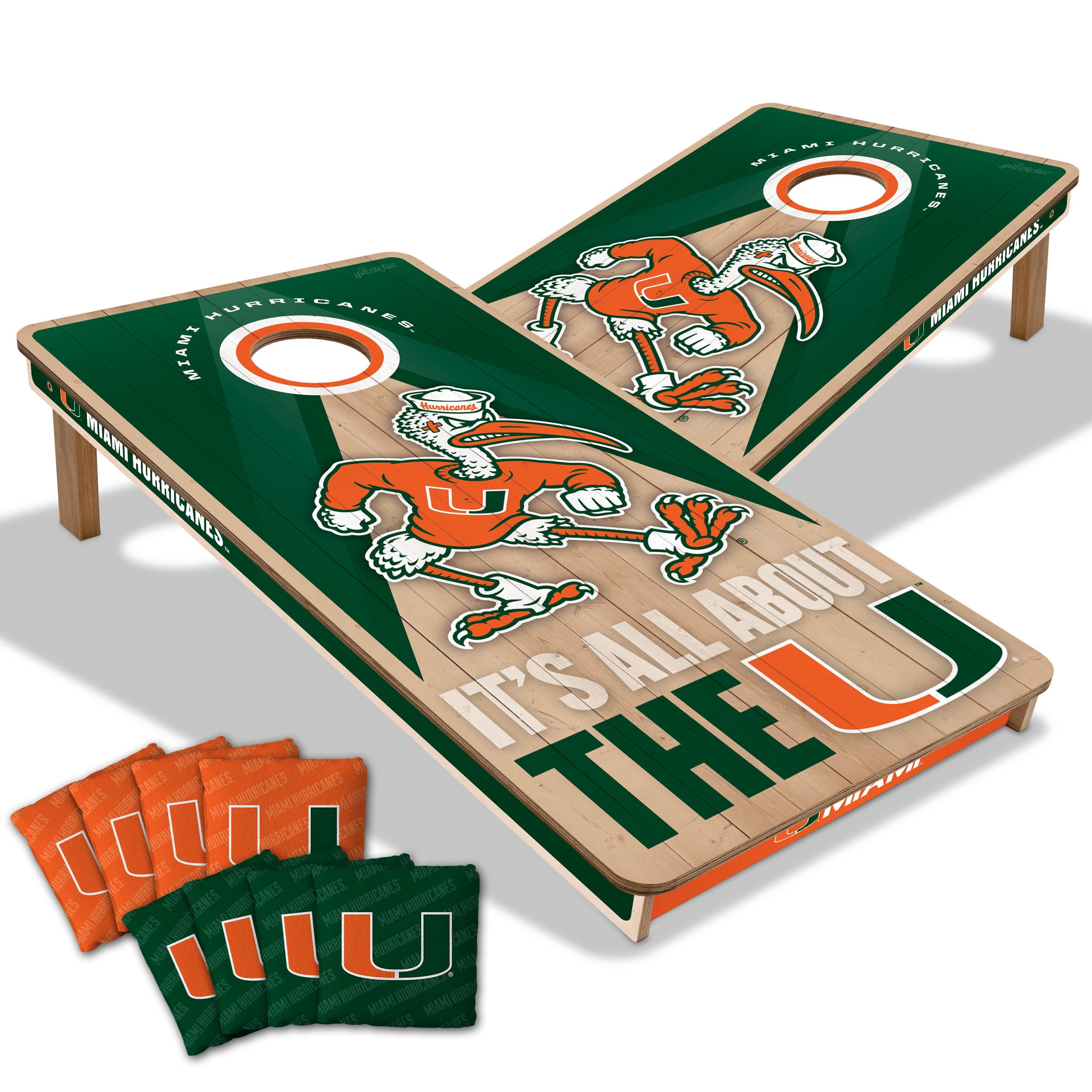 YouTheFan NCAA Miami Hurricanes 2x4 Slogan Series Cornhole
