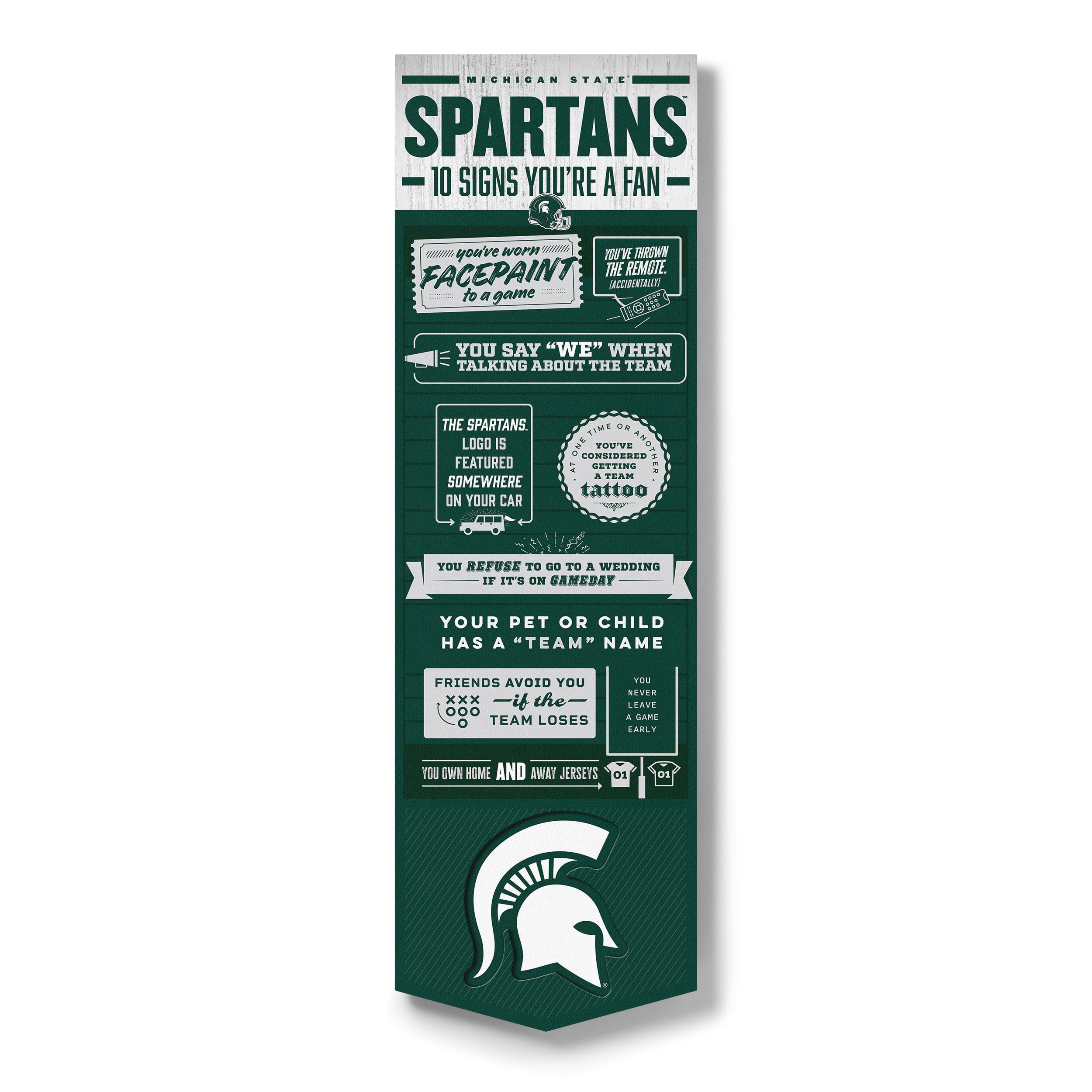 YouTheFan NCAA Michigan State Spartans 3D Top 10 Wall Art