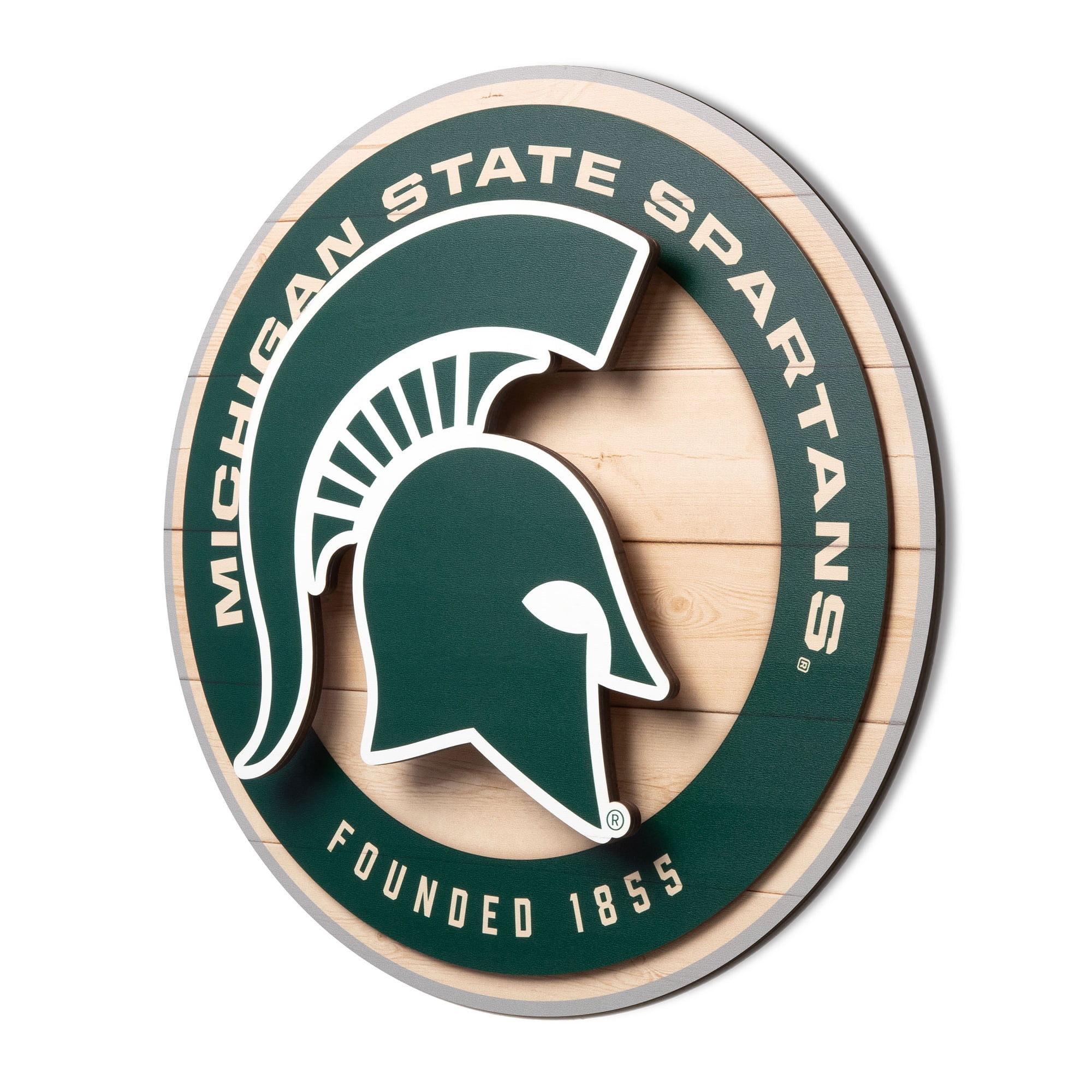 IDNA Michigan State Spartans 15" x 15" 3DX Logo Circle Backer Wall Art