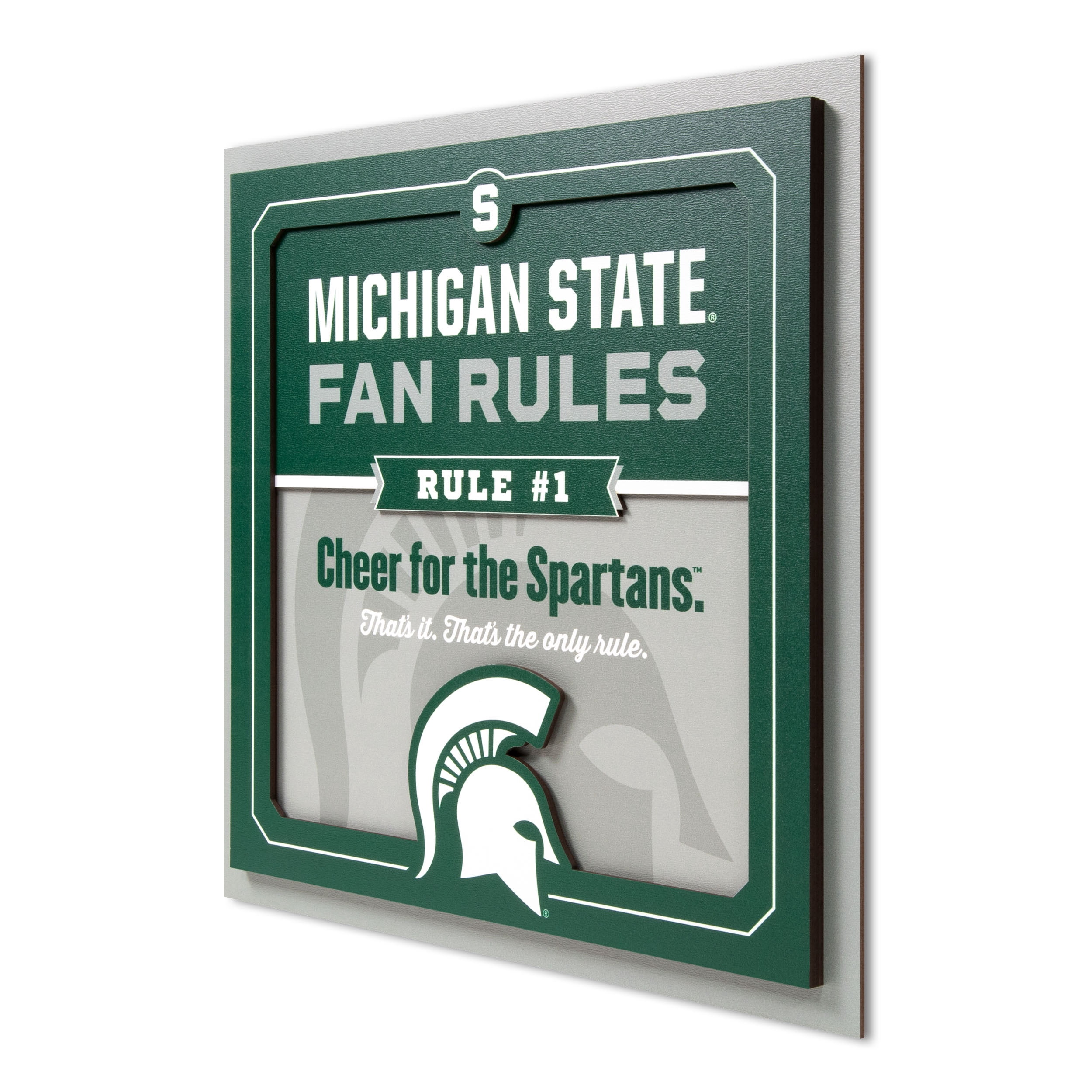YouTheFan NCAA Michigan State Spartans Fan Rules 3D Wall Art