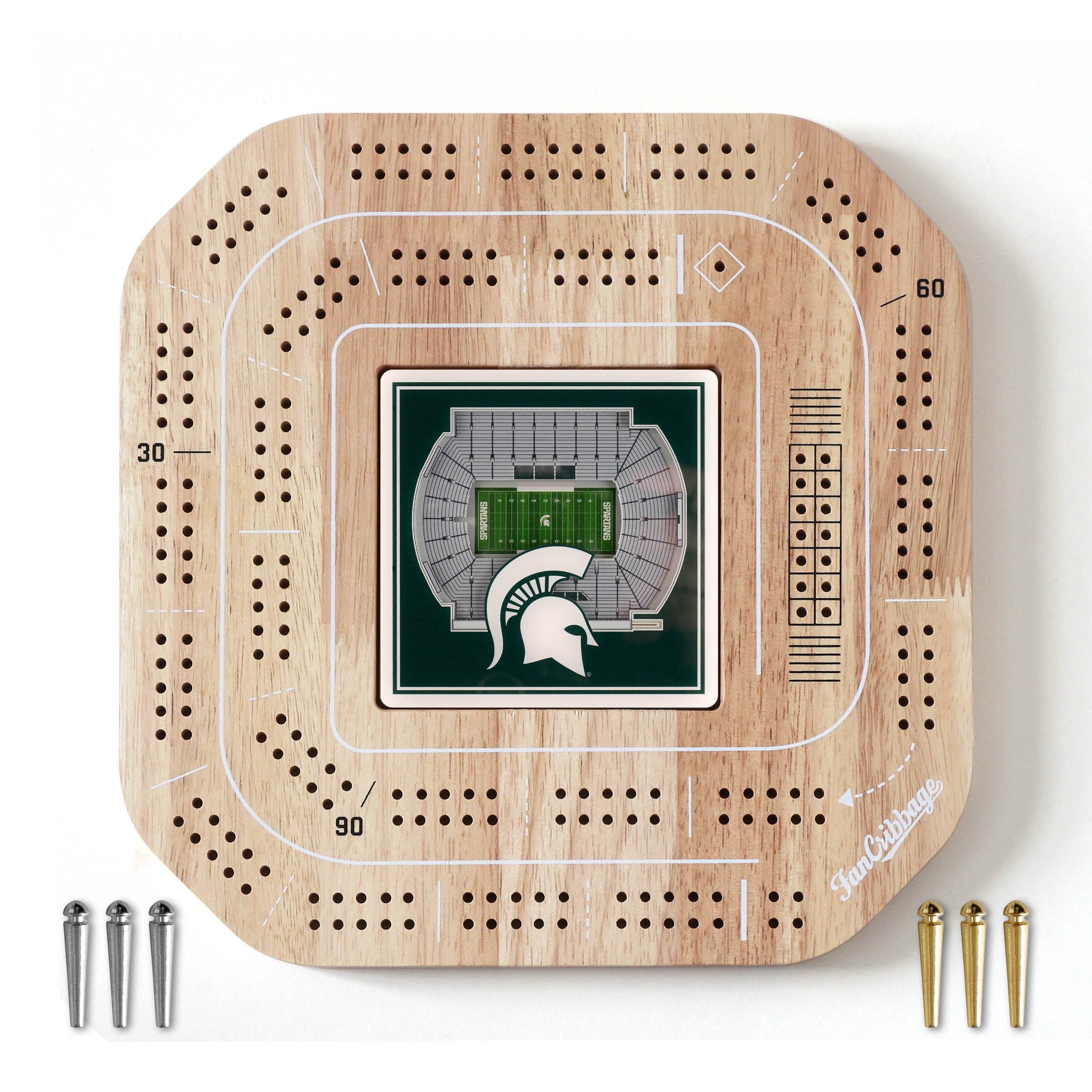 YouTheFan NCAA Michigan State Spartans Stadiumview Cribbage