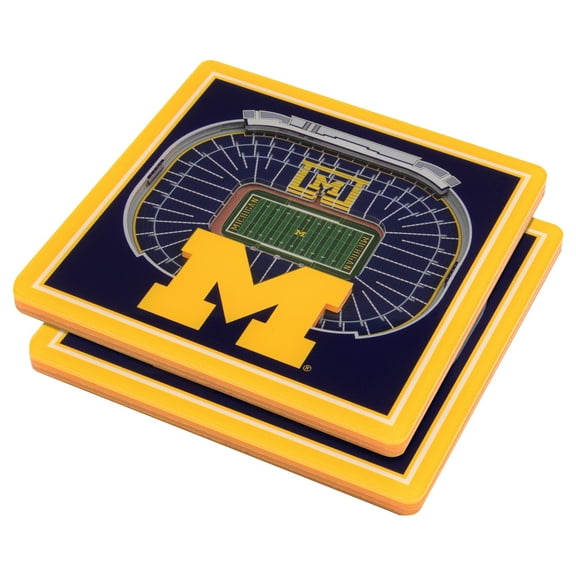 Blue Michigan Wolverines 3D StadiumViews Coasters