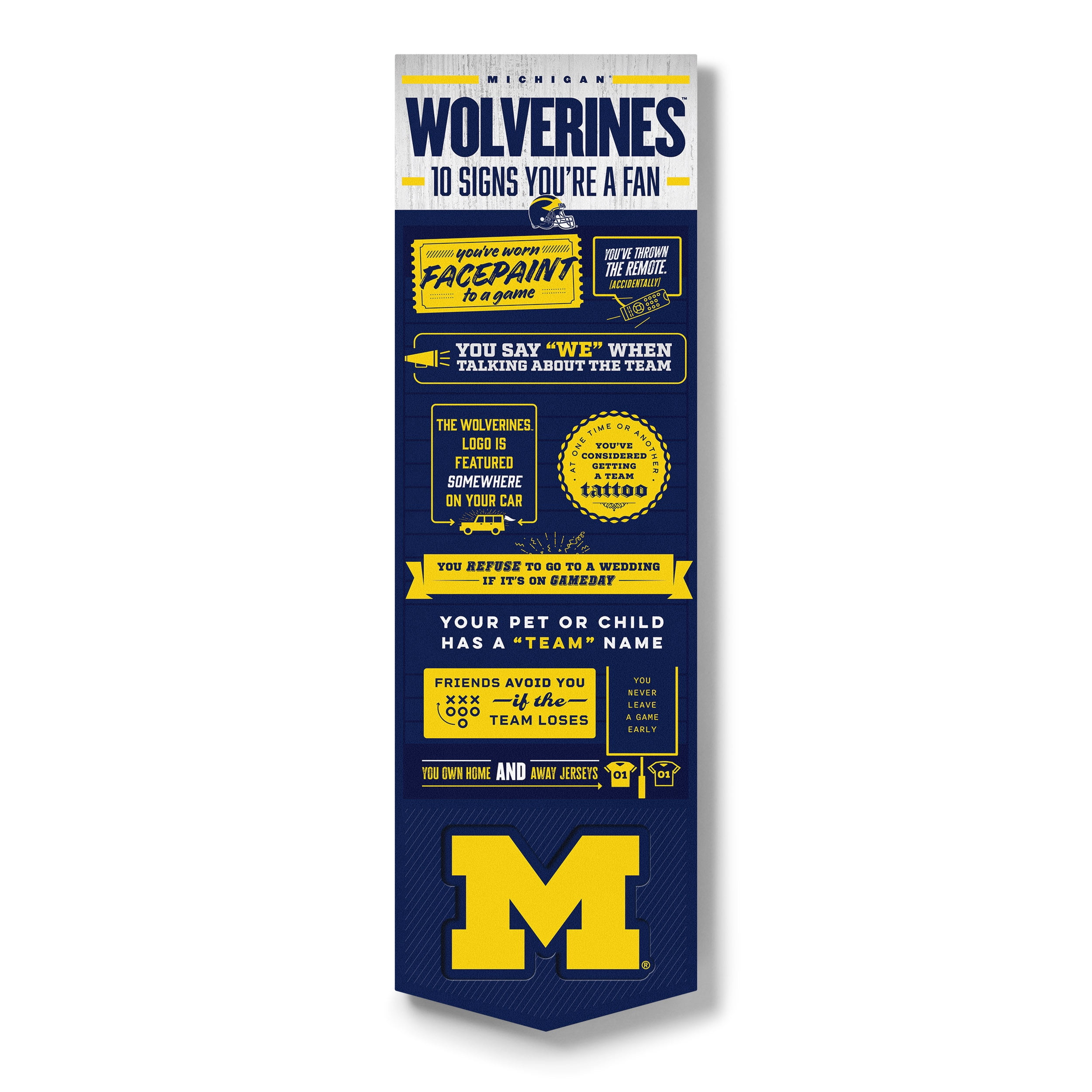 YouTheFan NCAA Michigan Wolverines 3D Top 10 Wall Art
