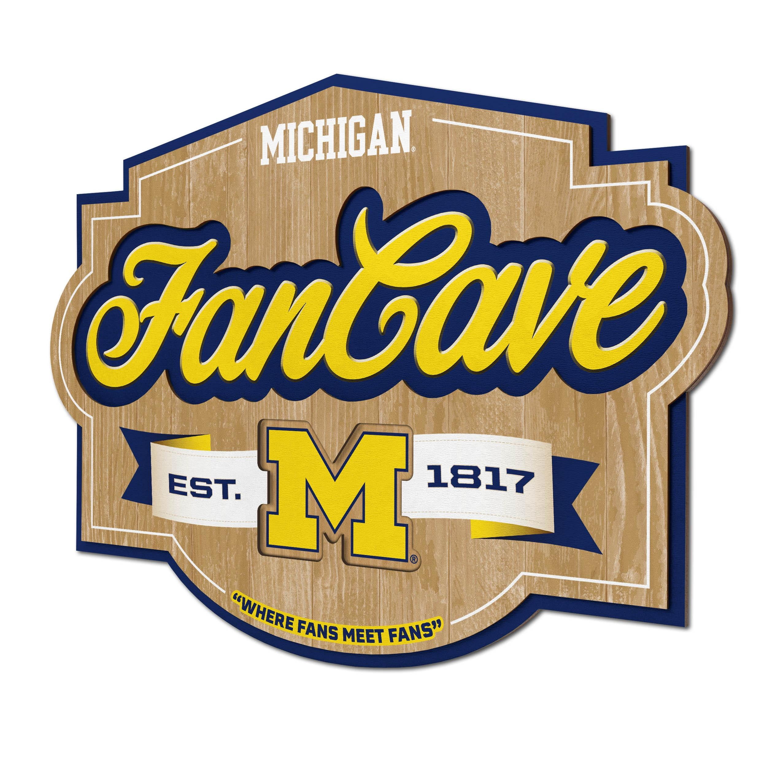 YouTheFan NCAA Michigan Wolverines Fan Cave Sign