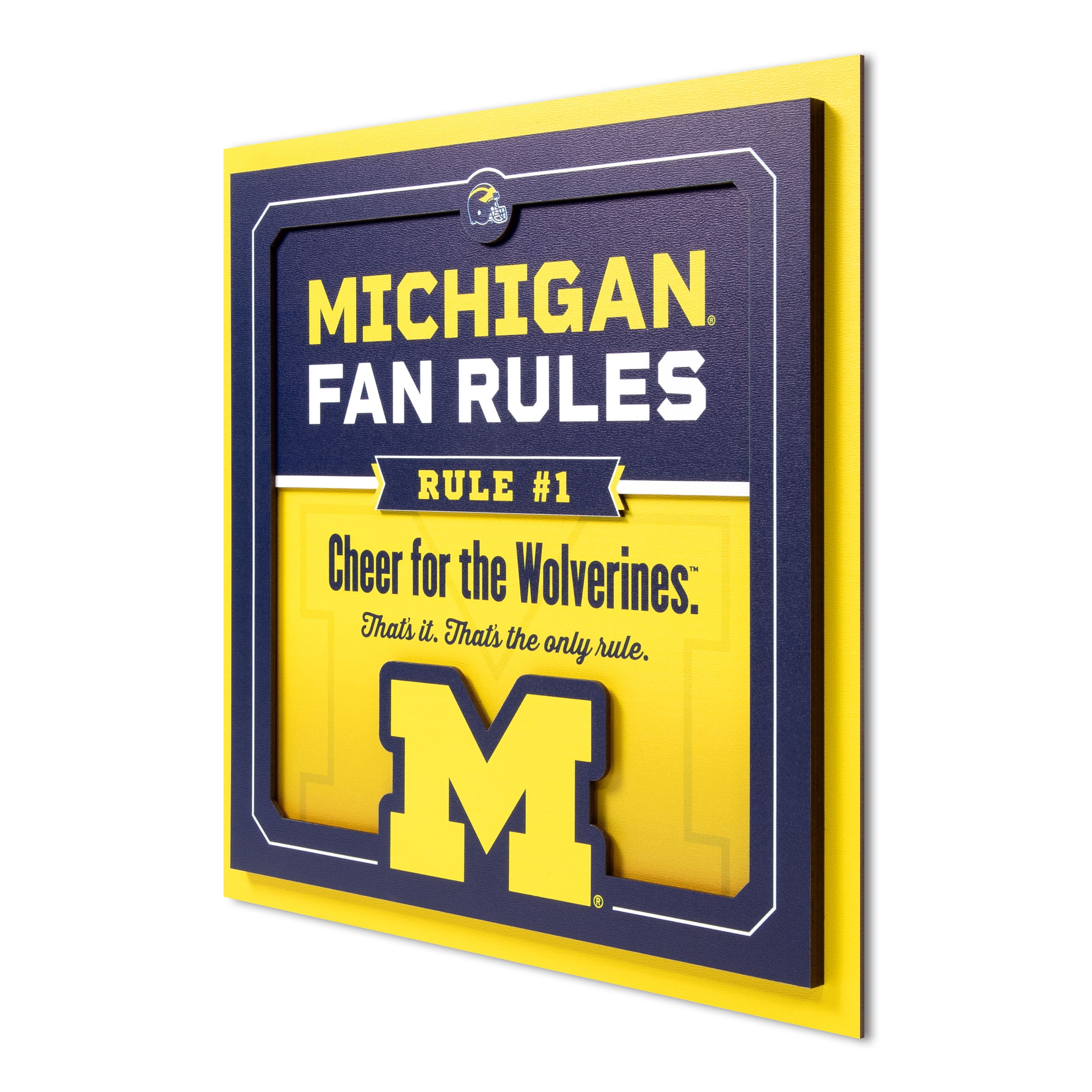 YouTheFan NCAA Michigan Wolverines Fan Rules 3D Wall Art