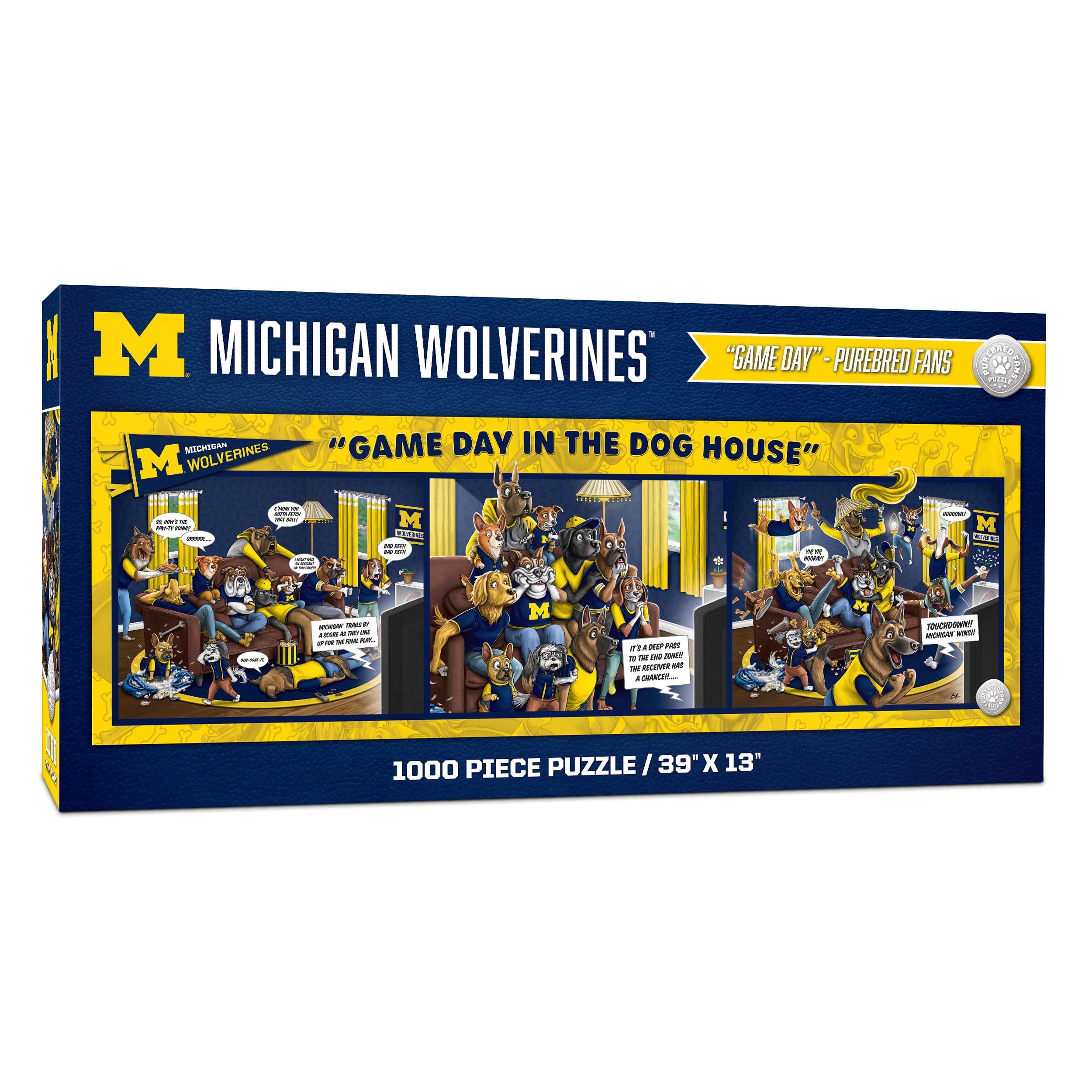 YouTheFan NCAA Michigan Wolverines Purebred Fans Gameday in the Dog House 1000PC Puzzle