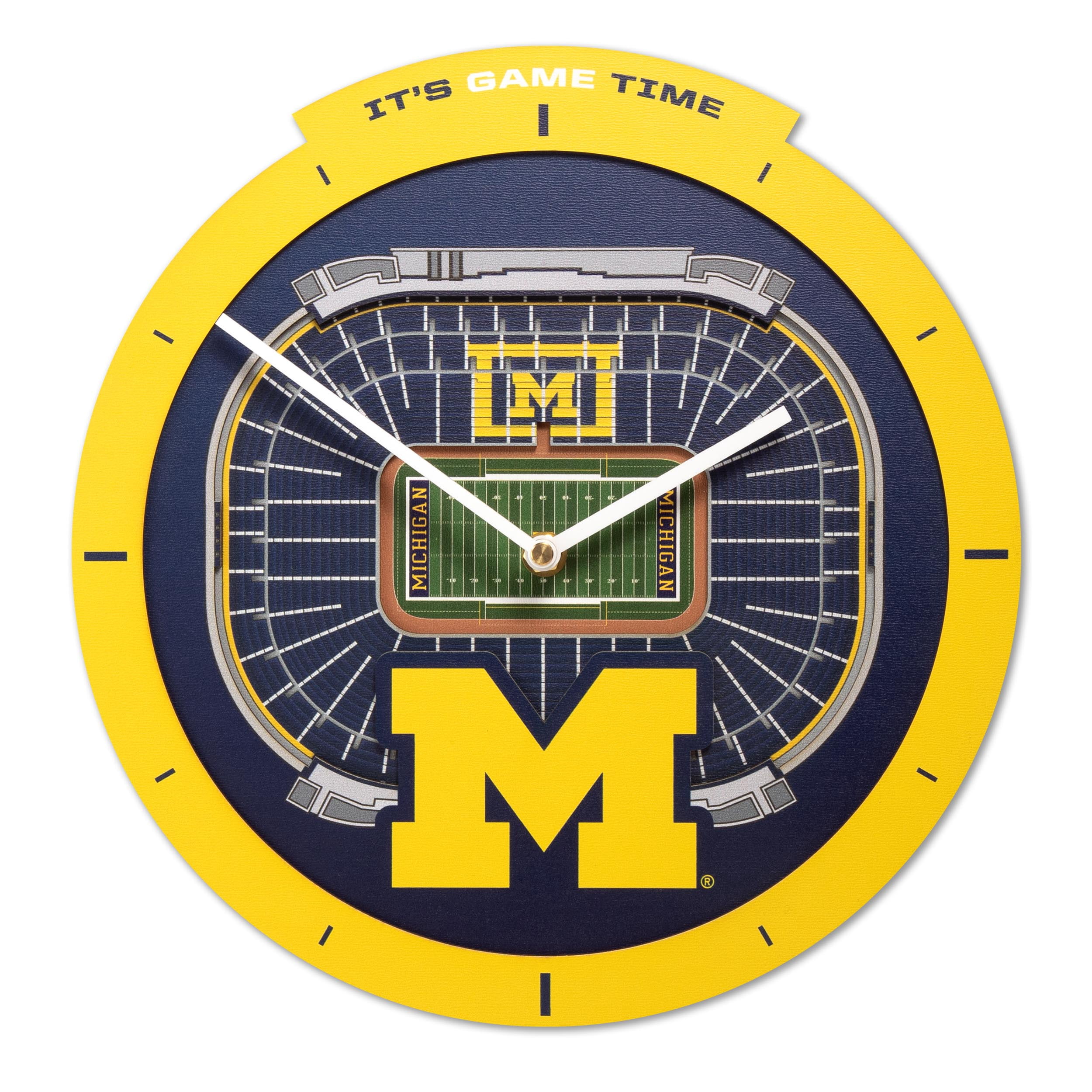 YouTheFan NCAA Michigan Wolverines Stadiumview 3D Wall Clock