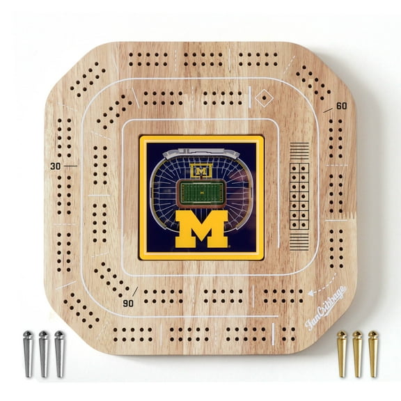 YouTheFan NCAA Michigan Wolverines Stadiumview Cribbage