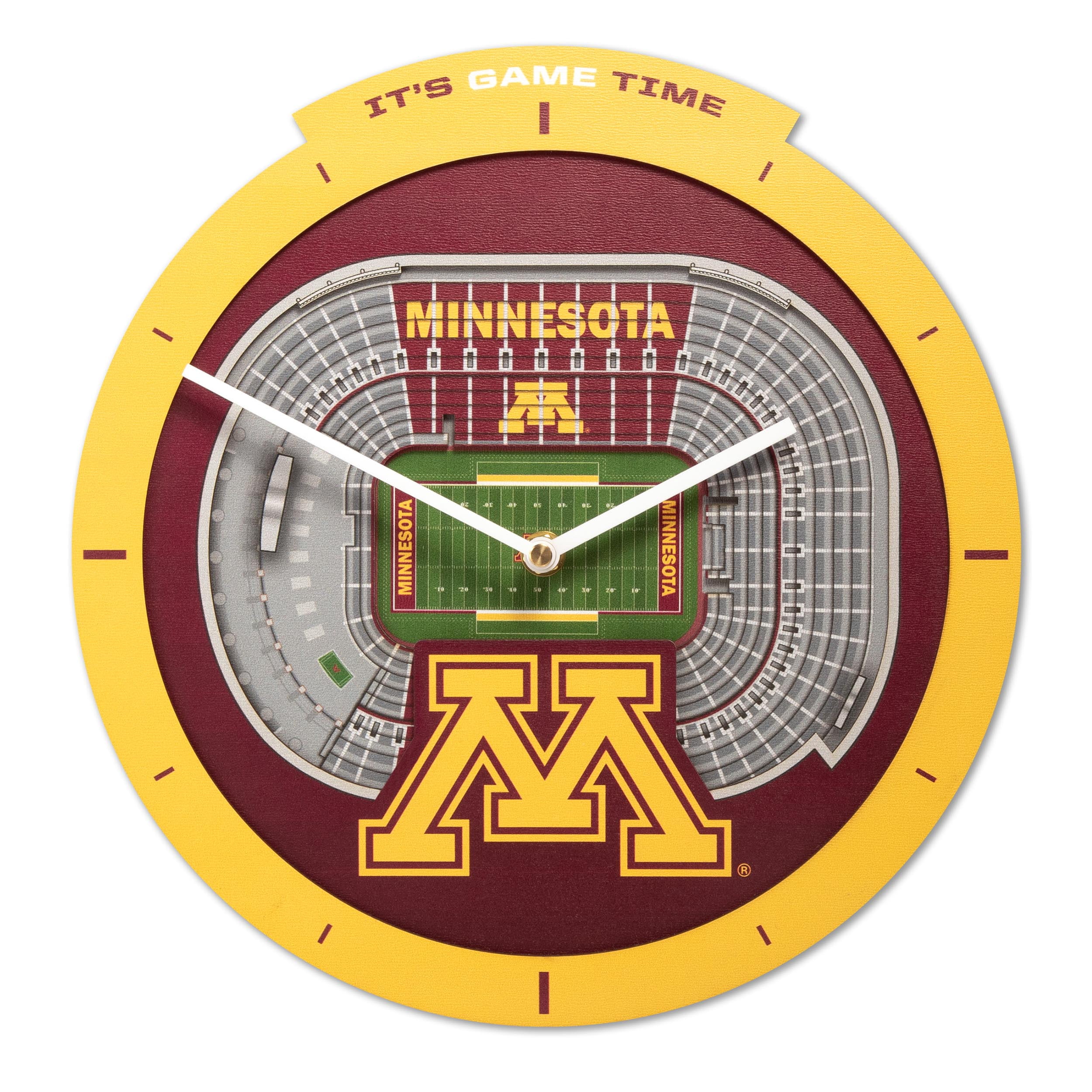 YouTheFan NCAA Minnesota Golden Gophers Stadiumview 3D Wall Clock