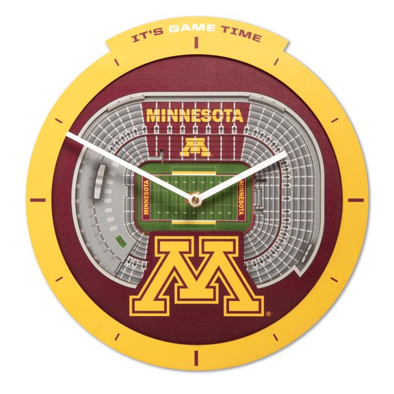 YouTheFan NCAA Minnesota Golden Gophers Stadiumview 3D Wall Clock