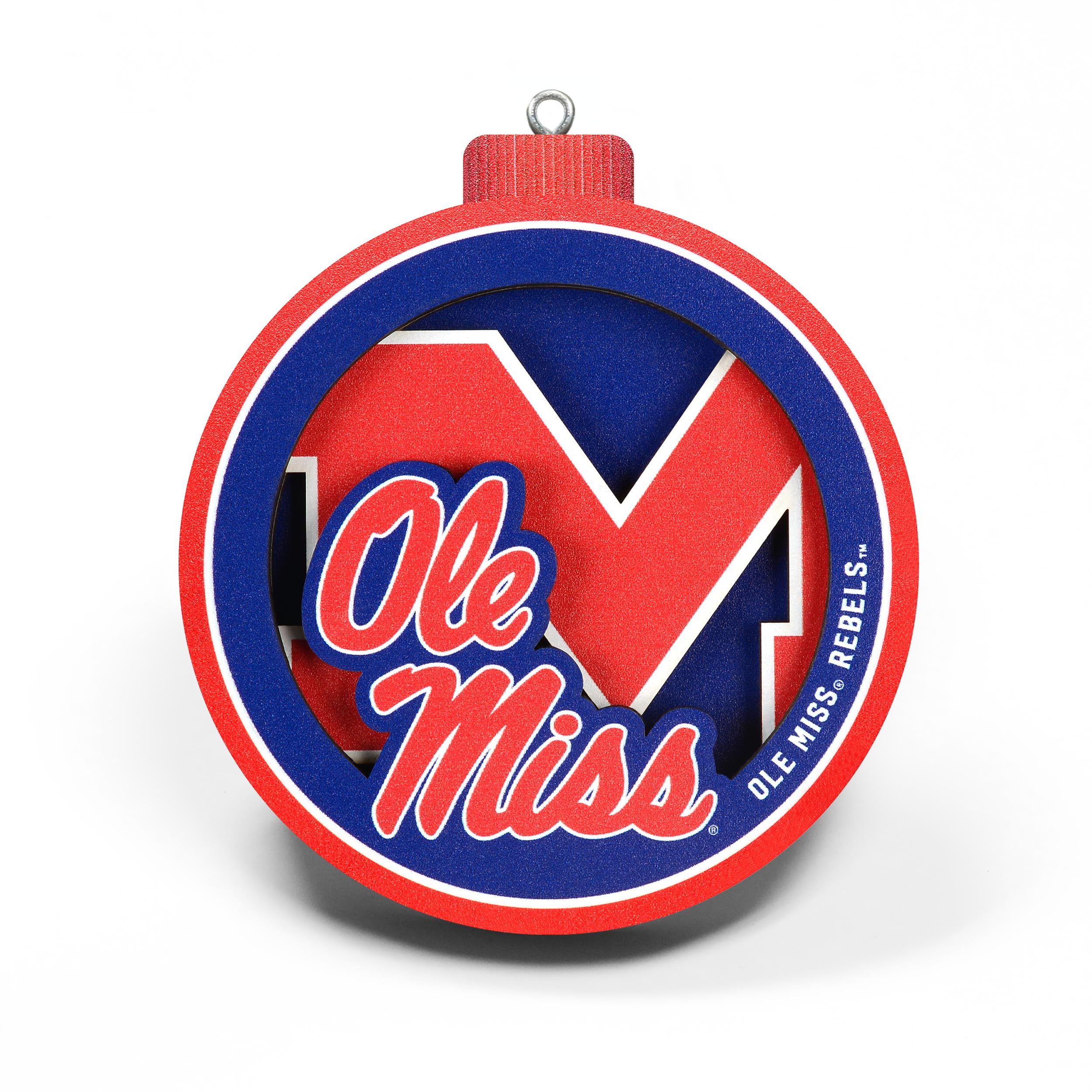 YouTheFan NCAA Mississippi Rebels 3D Logo Series Ornament