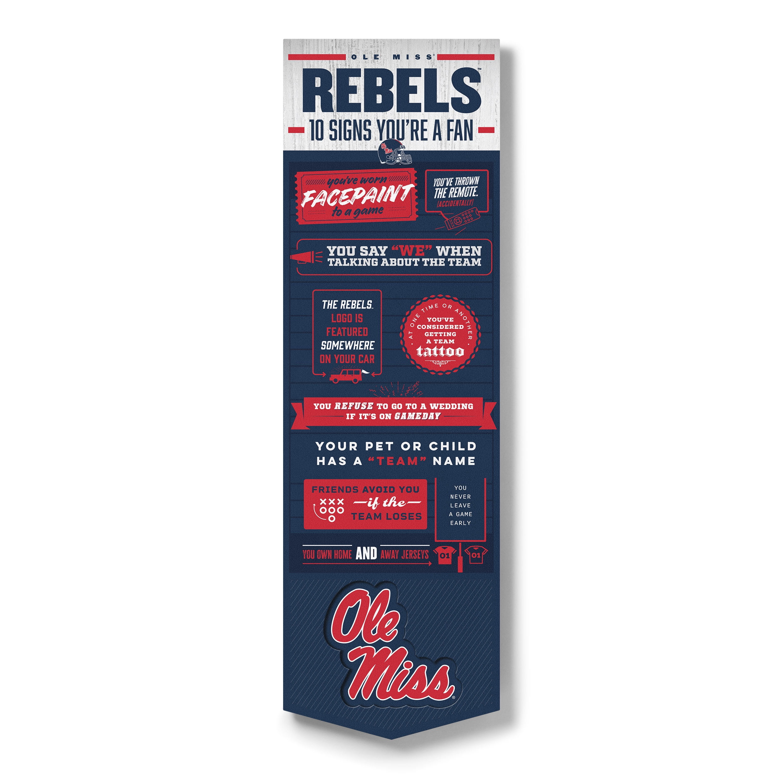 YouTheFan NCAA Mississippi Rebels 3D Top 10 Wall Art