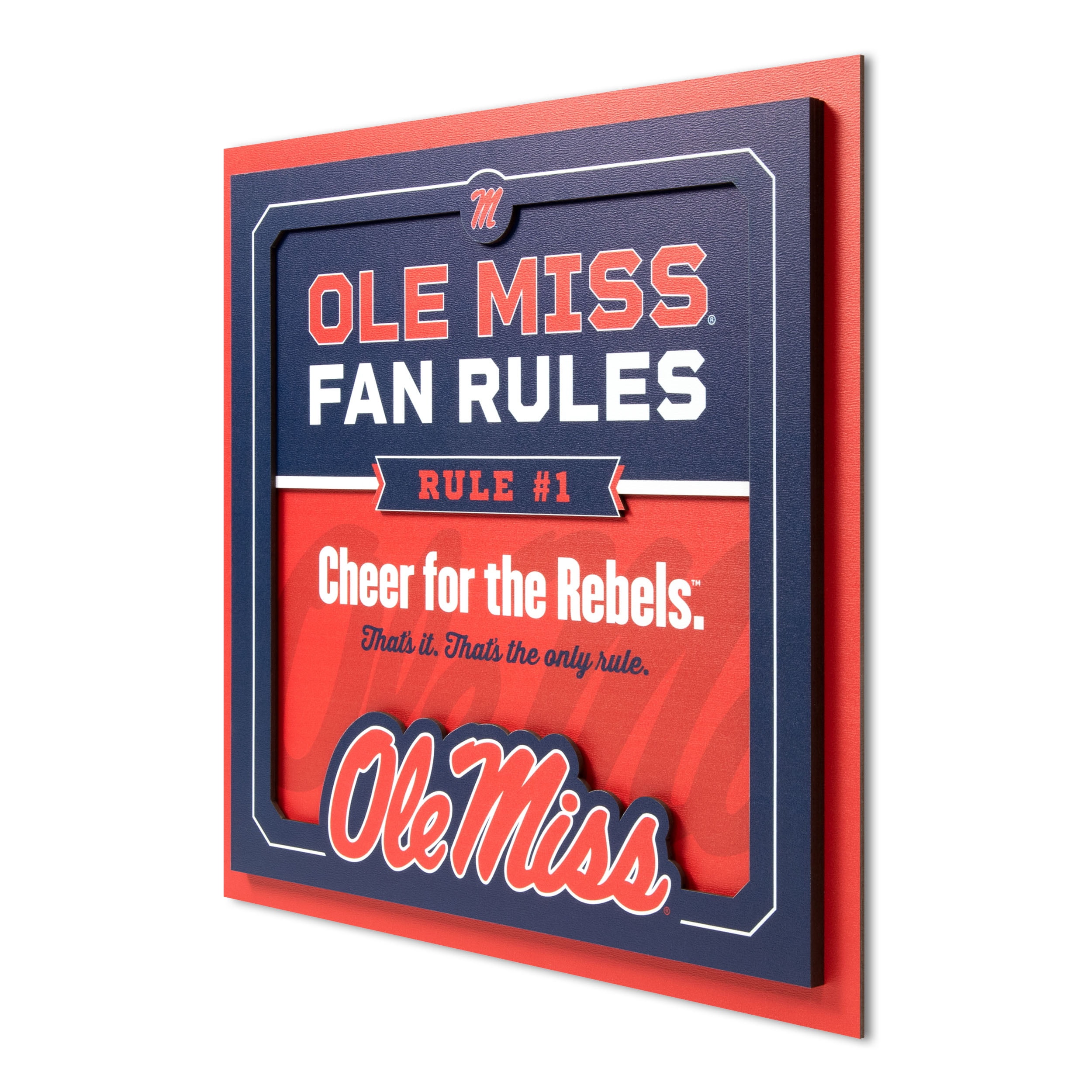 YouTheFan NCAA Mississippi Rebels Fan Rules 3D Wall Art