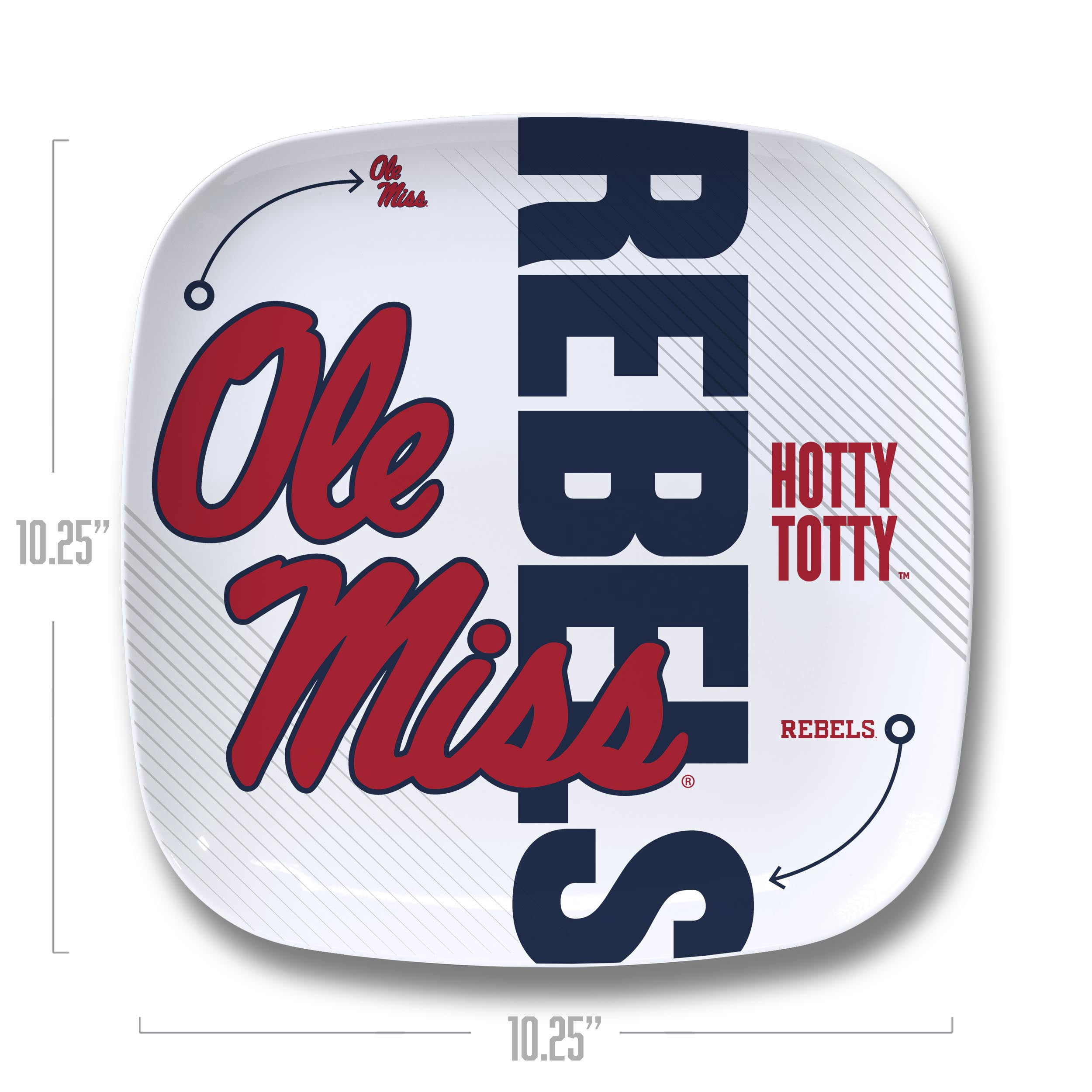 YouTheFan NCAA Mississippi Rebels Large Party Plate