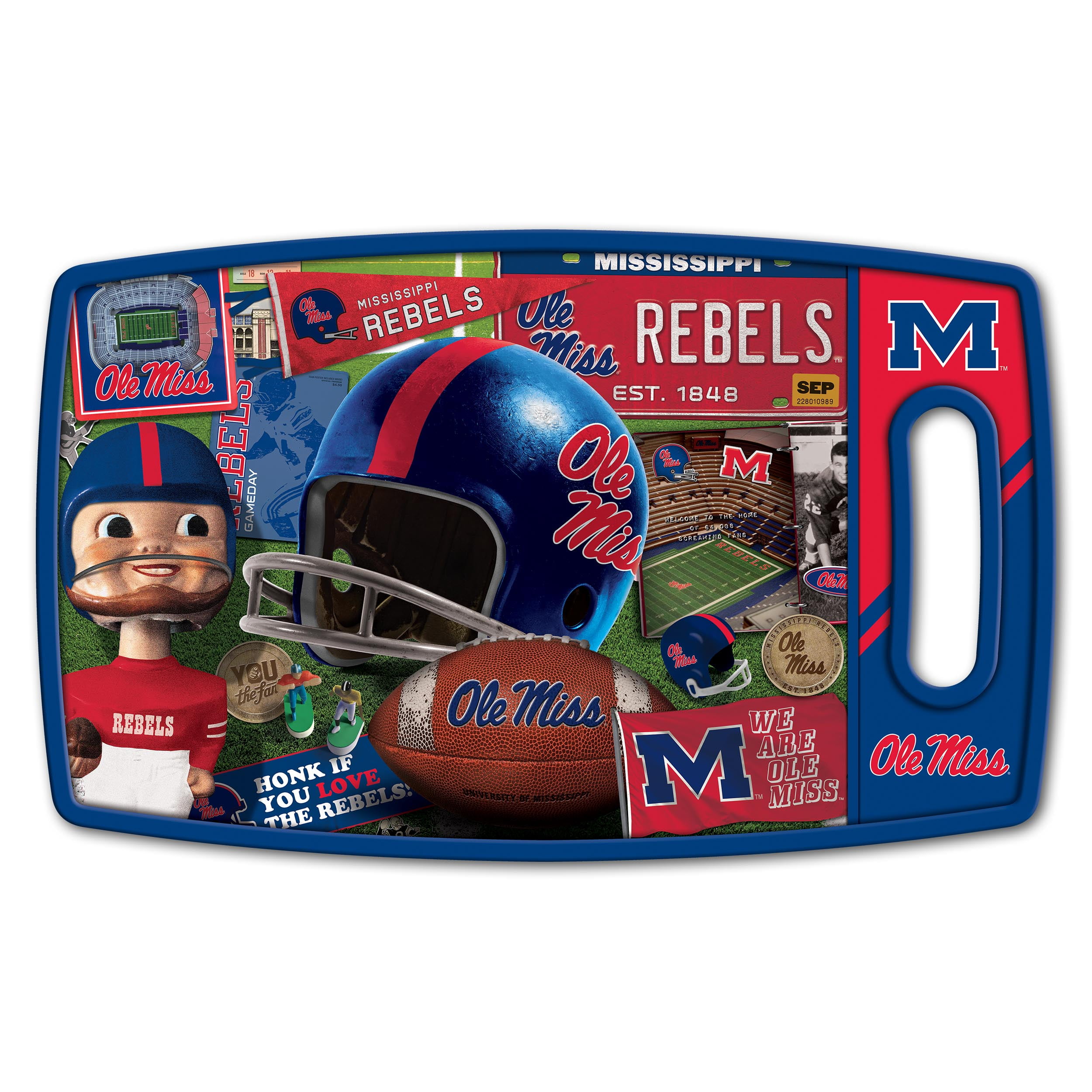 YouTheFan NCAA Mississippi Rebels Retro Series Cutting Board