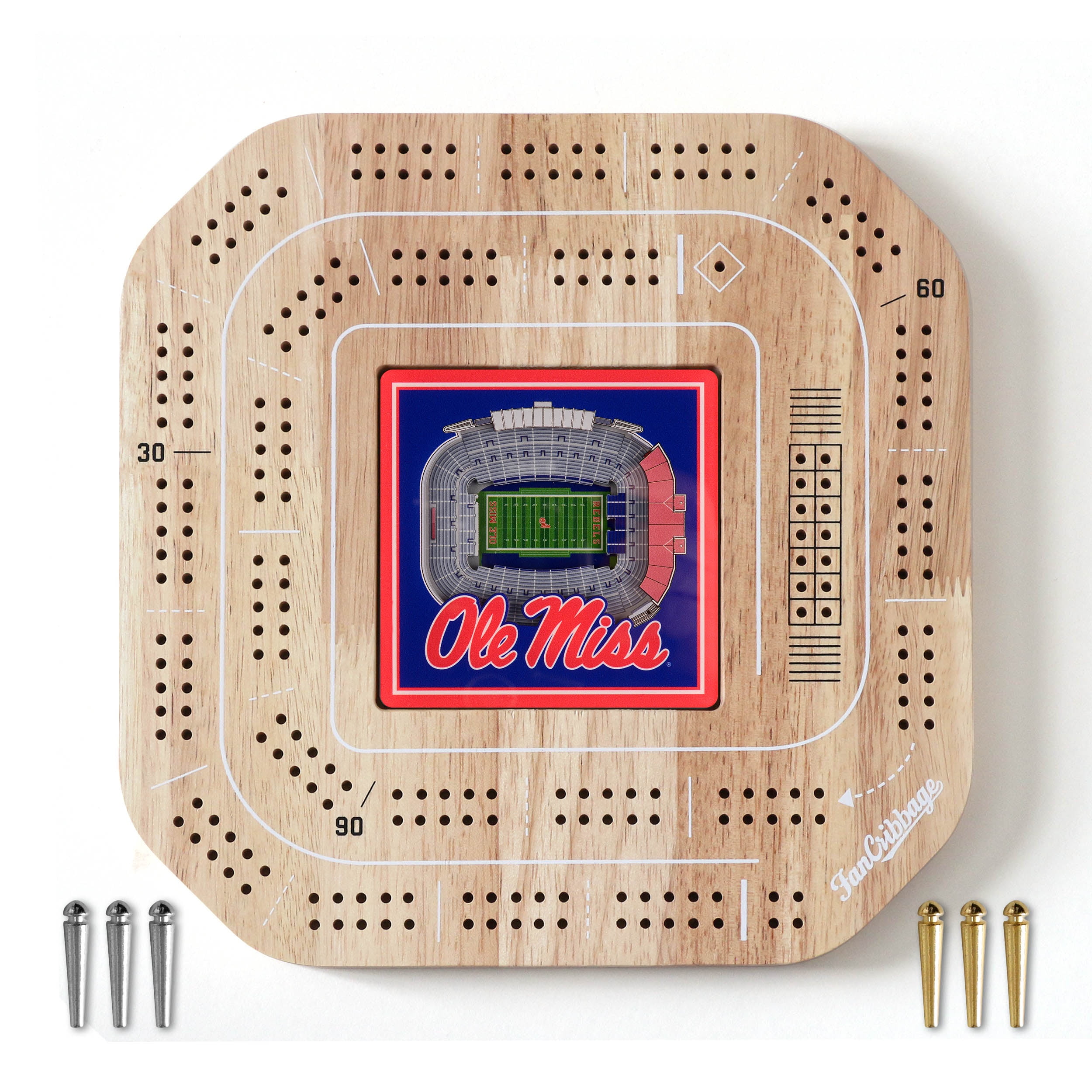 YouTheFan NCAA Mississippi Rebels Stadiumview Cribbage
