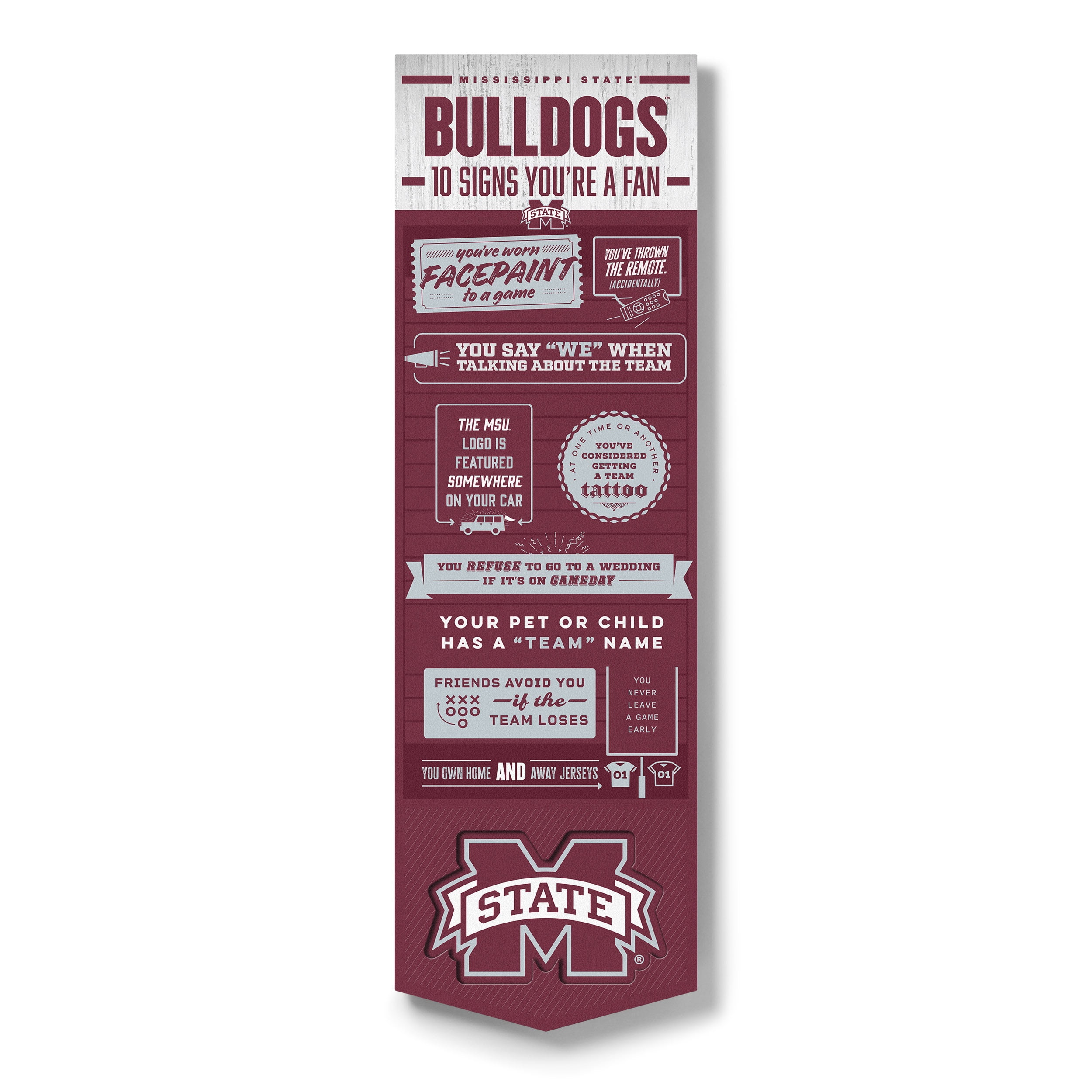YouTheFan NCAA Mississippi State Bulldogs 3D Top 10 Wall Art