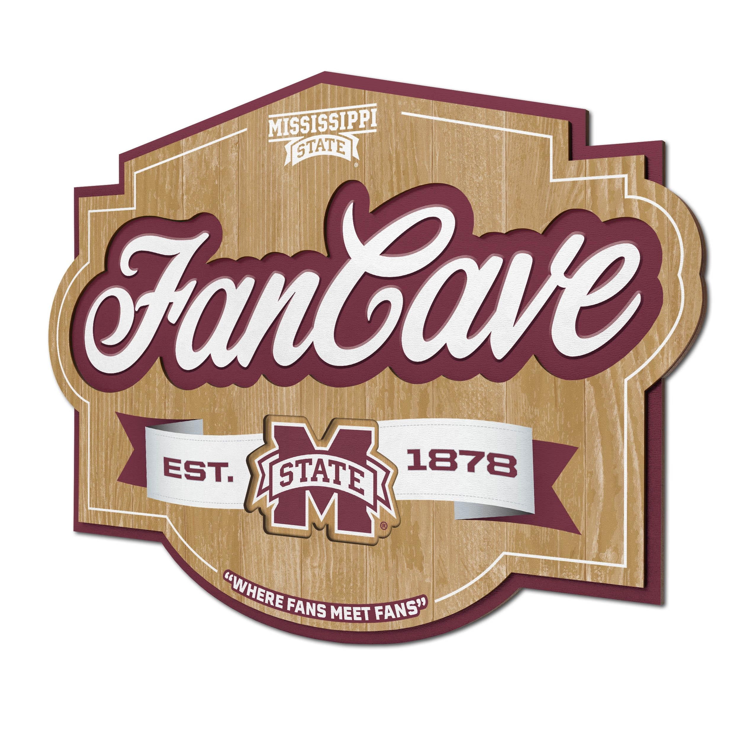 YouTheFan NCAA Mississippi State Bulldogs Fan Cave Sign