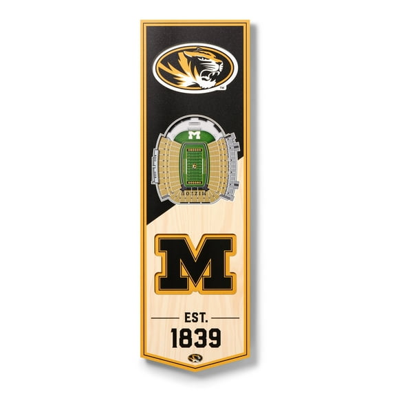 YouTheFan NCAA Missouri Tigers 3D 6" x 19" Stadium View Banner
