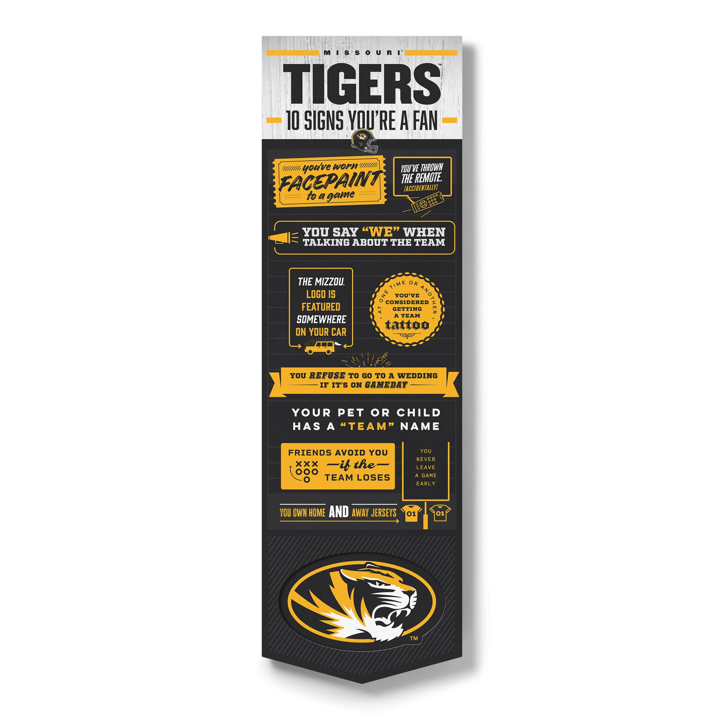 YouTheFan NCAA Missouri Tigers 3D Top 10 Wall Art