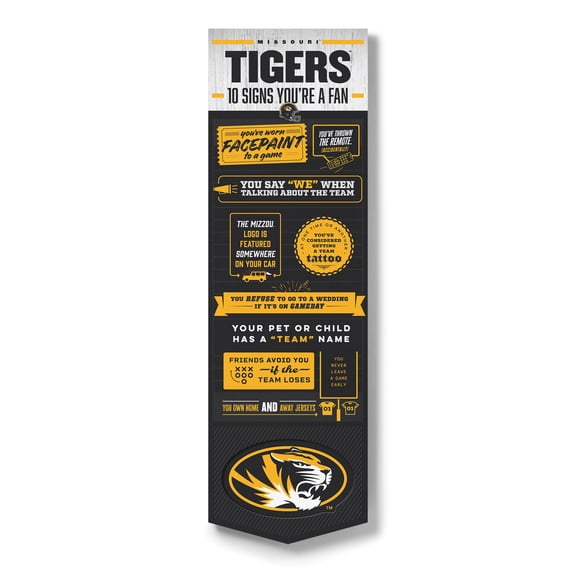 YouTheFan NCAA Missouri Tigers 3D Top 10 Wall Art