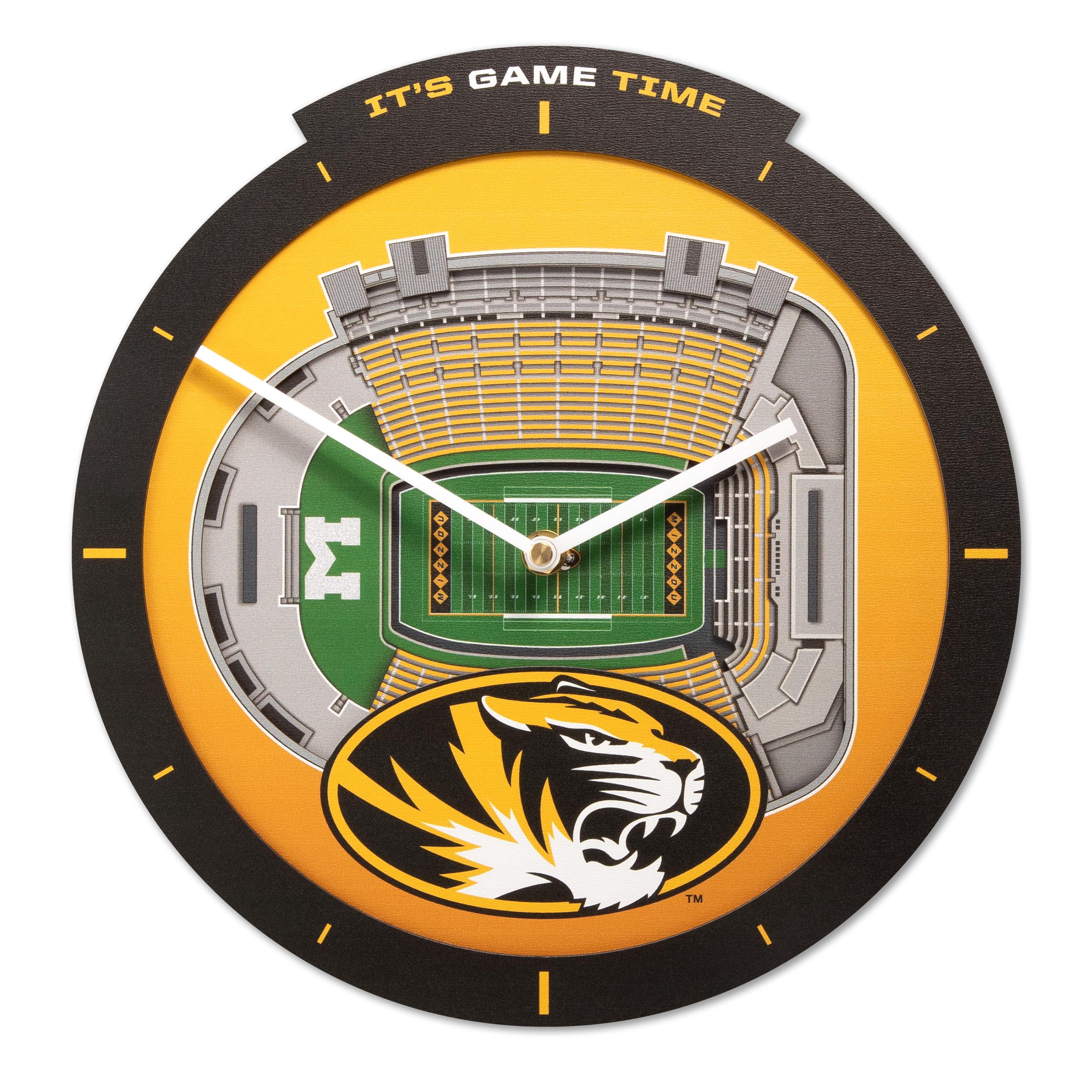 YouTheFan NCAA Missouri Tigers Stadiumview 3D Wall Clock