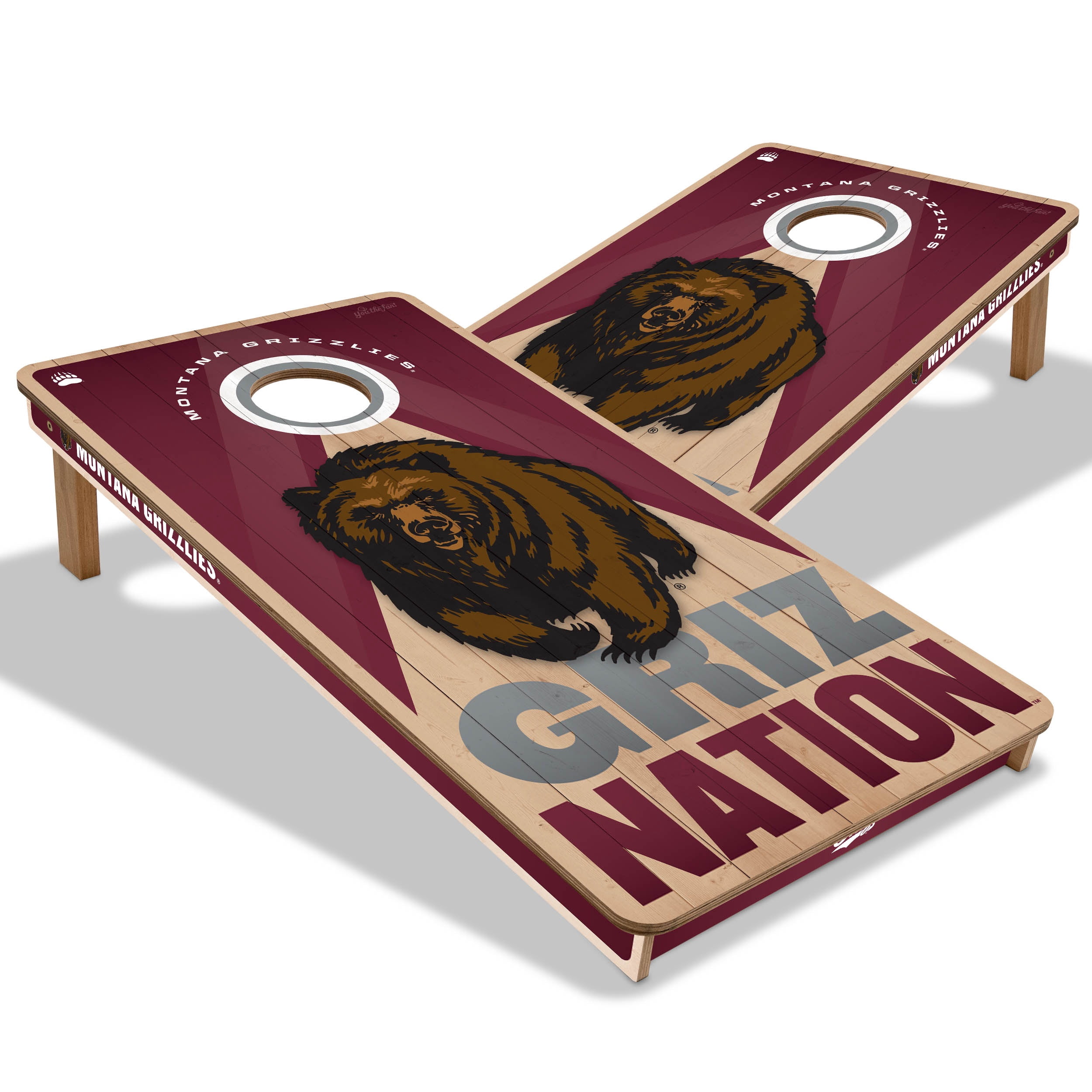 YouTheFan NCAA Montana Grizzlies 2X4 Slogan Series Cornhole NO BAGS