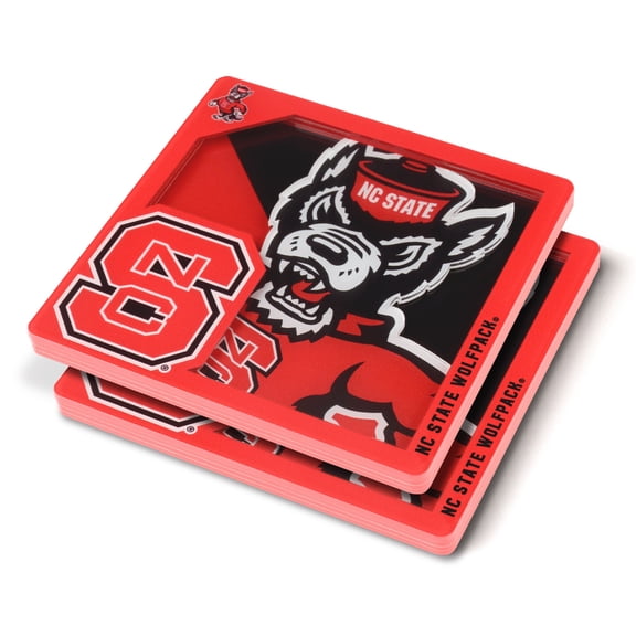 YouTheFan NCAA NC State Wolfpack 3D-LSC 3D Logo Series Coasters - Pack of 2