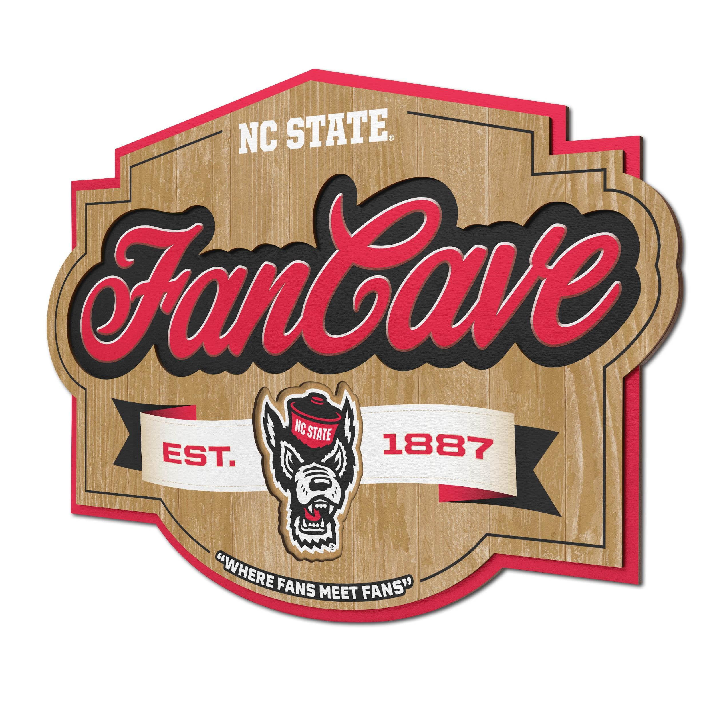 YouTheFan NCAA NC State Wolfpack Fan Cave Sign