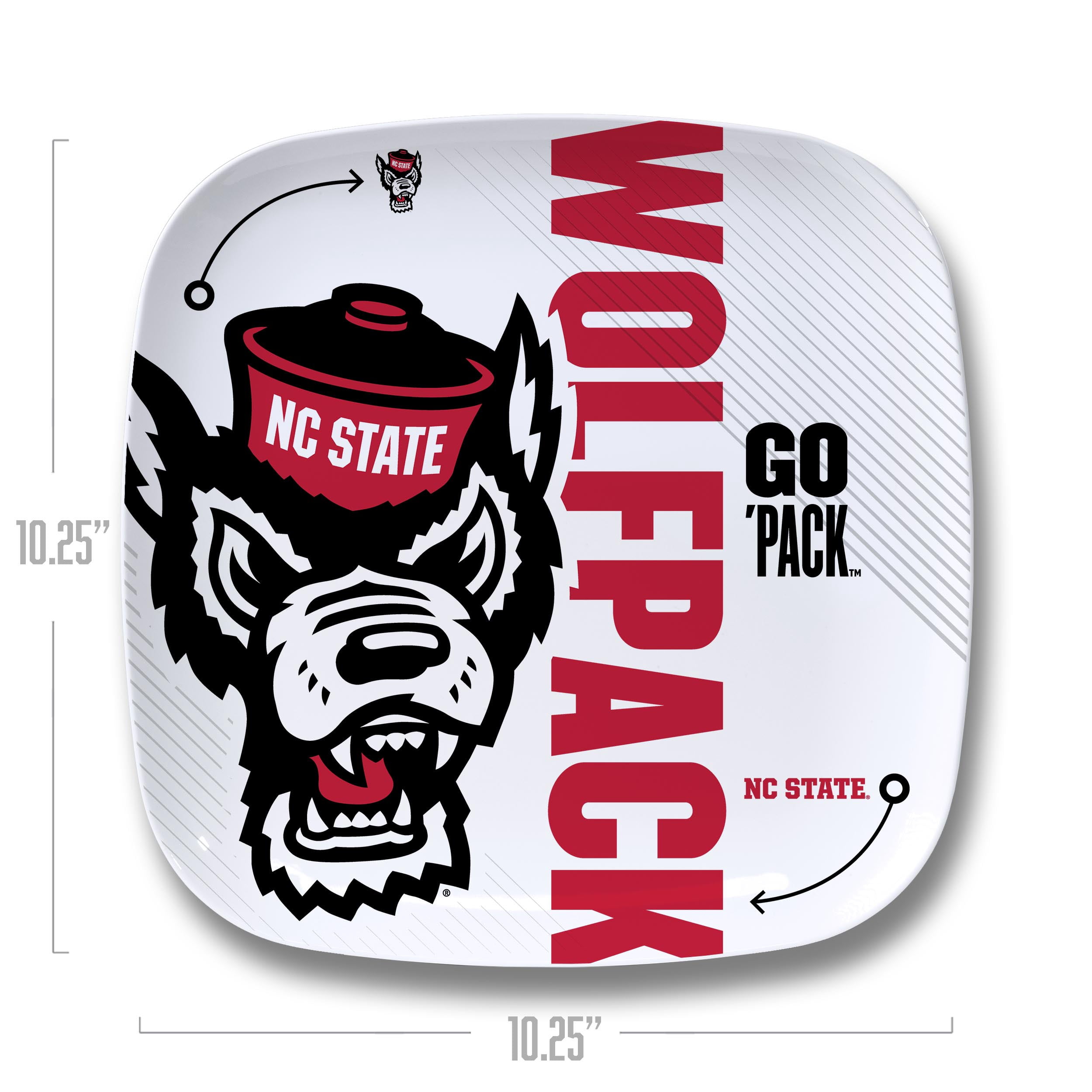 YouTheFan NCAA NC State Wolfpack Large Party Plate