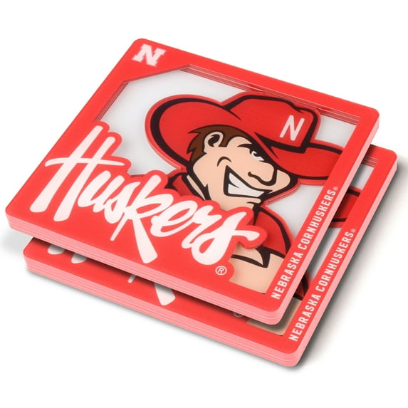 Nebraska Huskers 3D Team Coaster 2-Pack