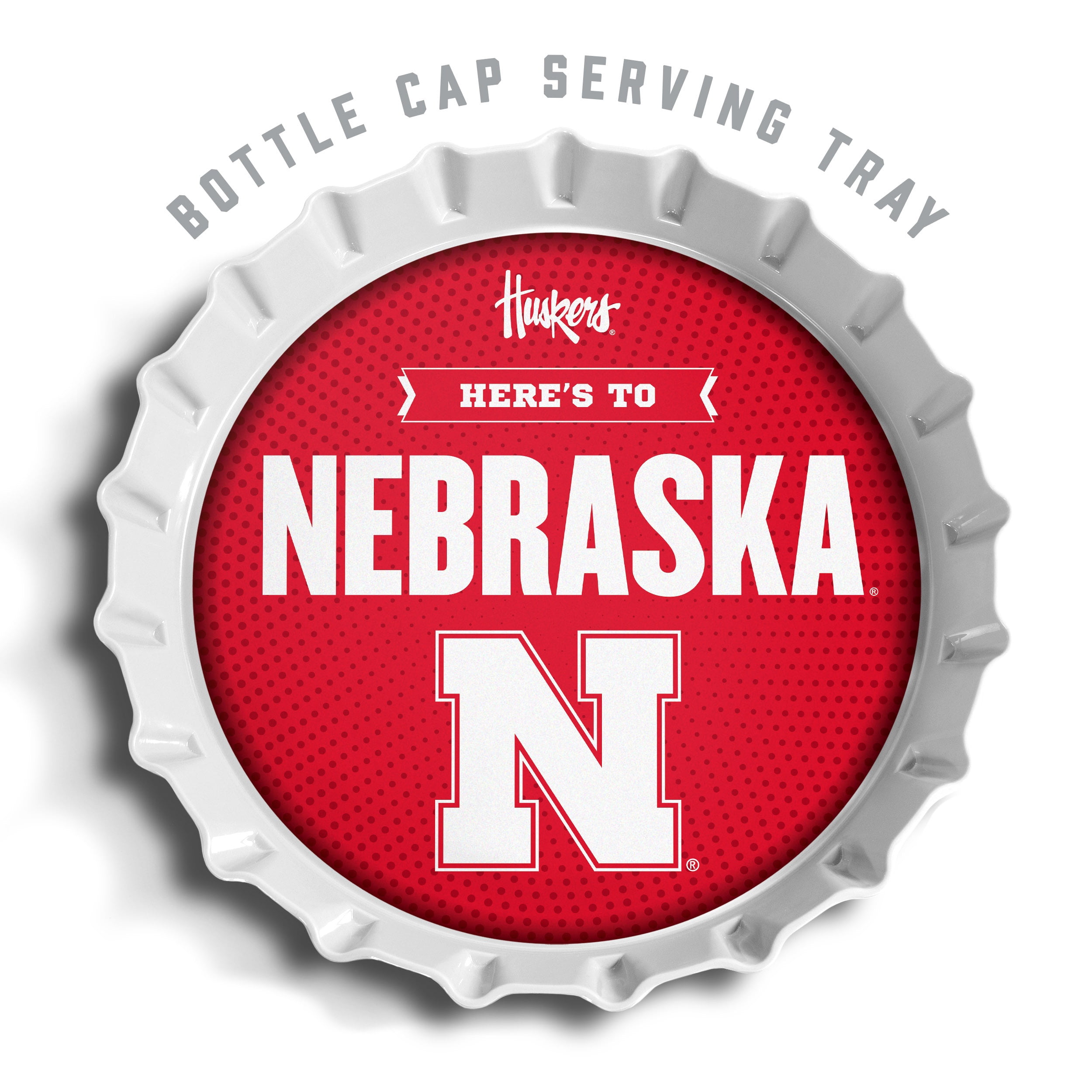 YouTheFan NCAA Nebraska Cornhuskers Bottle Cap Serving Tray