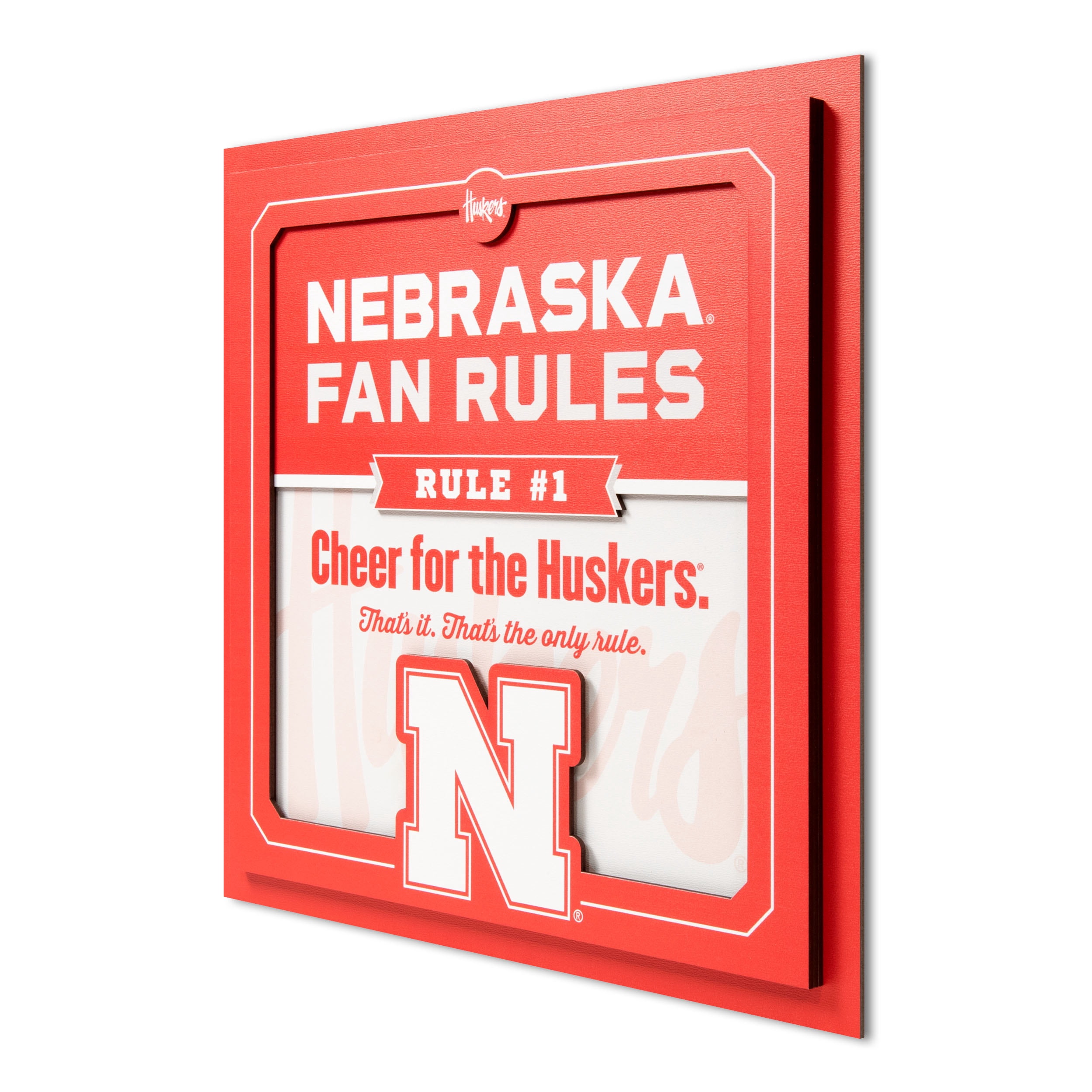 YouTheFan NCAA Nebraska Cornhuskers Fan Rules 3D Wall Art