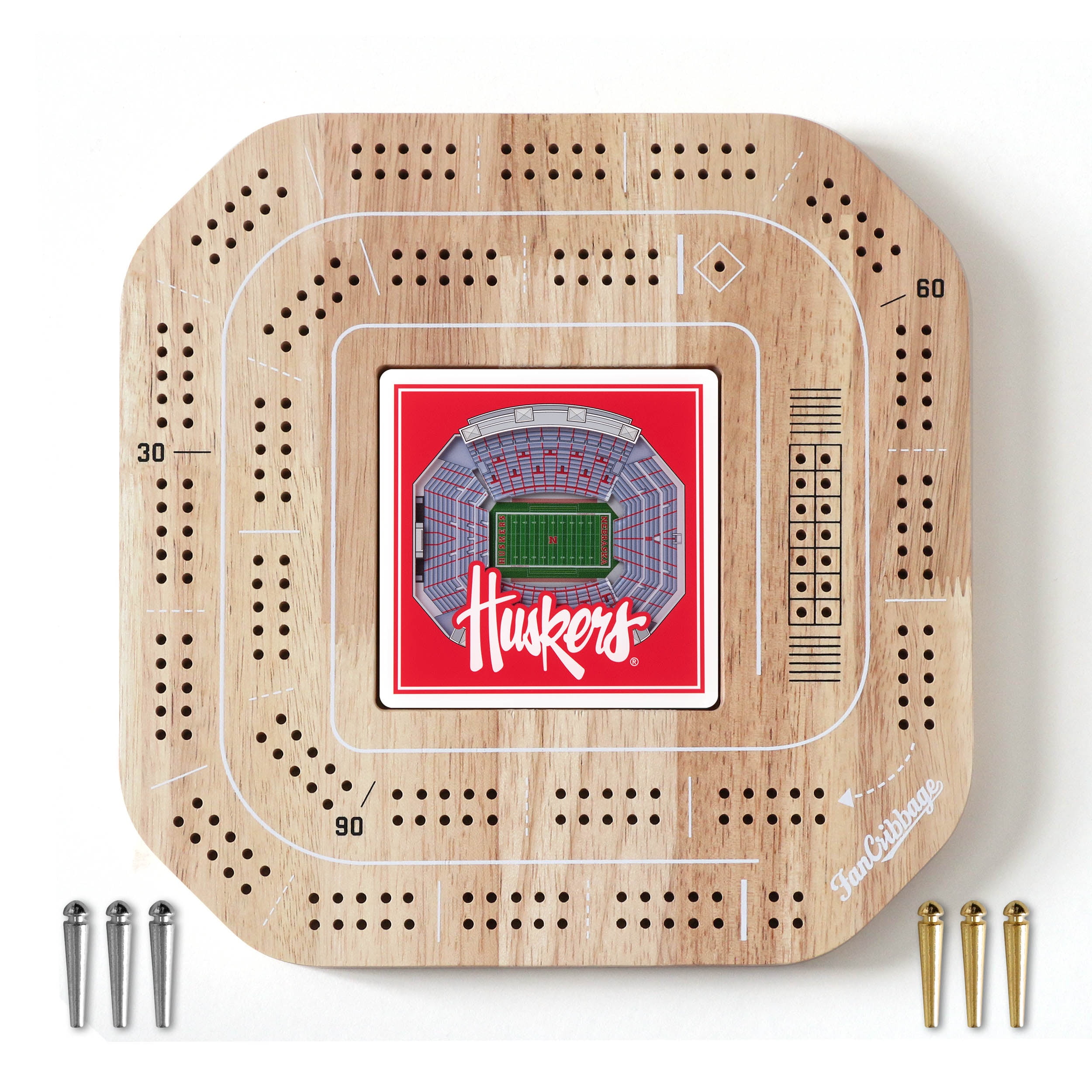 YouTheFan NCAA Nebraska Cornhuskers Stadiumview Cribbage