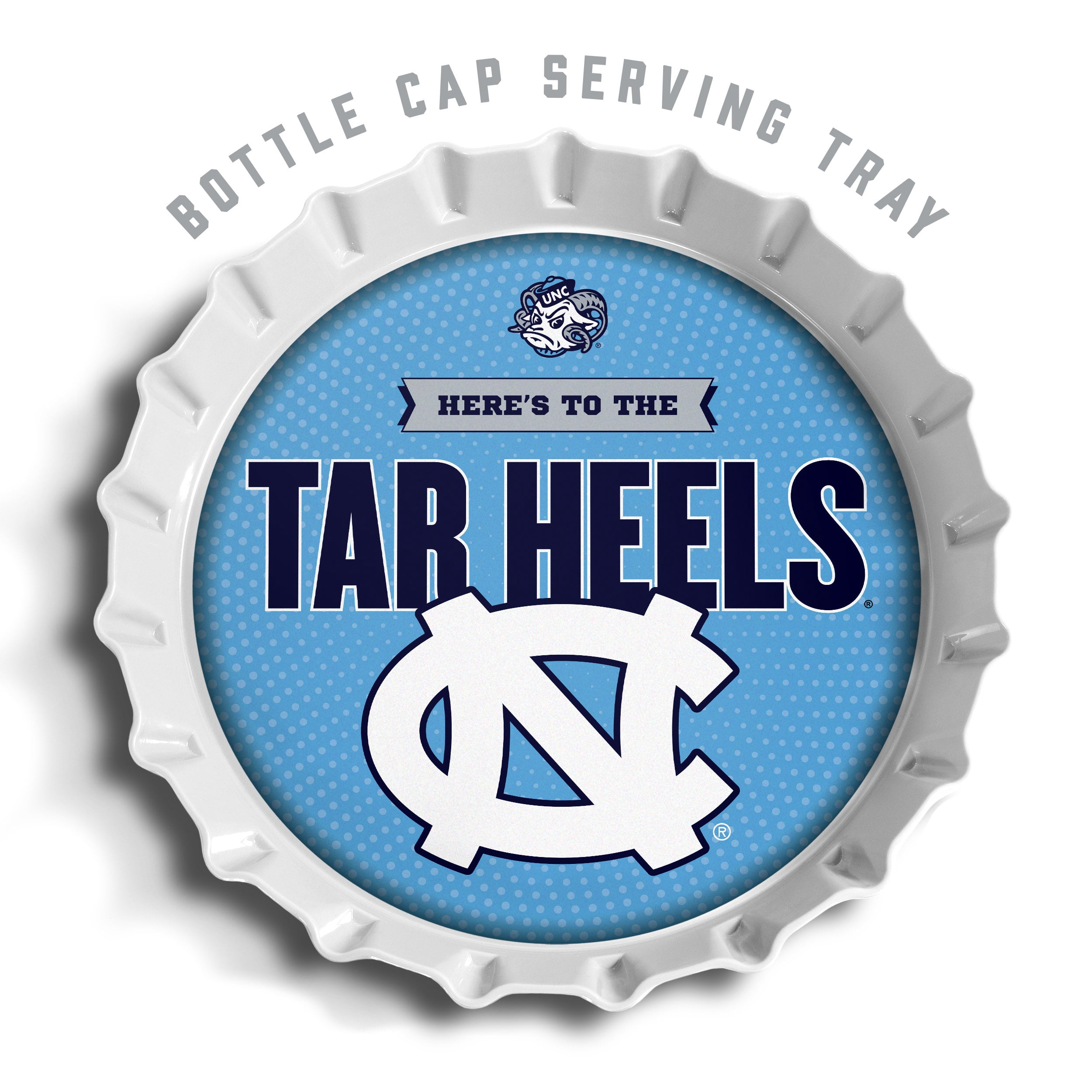YouTheFan NCAA North Carolina Tar Heels Bottle Cap Serving Tray