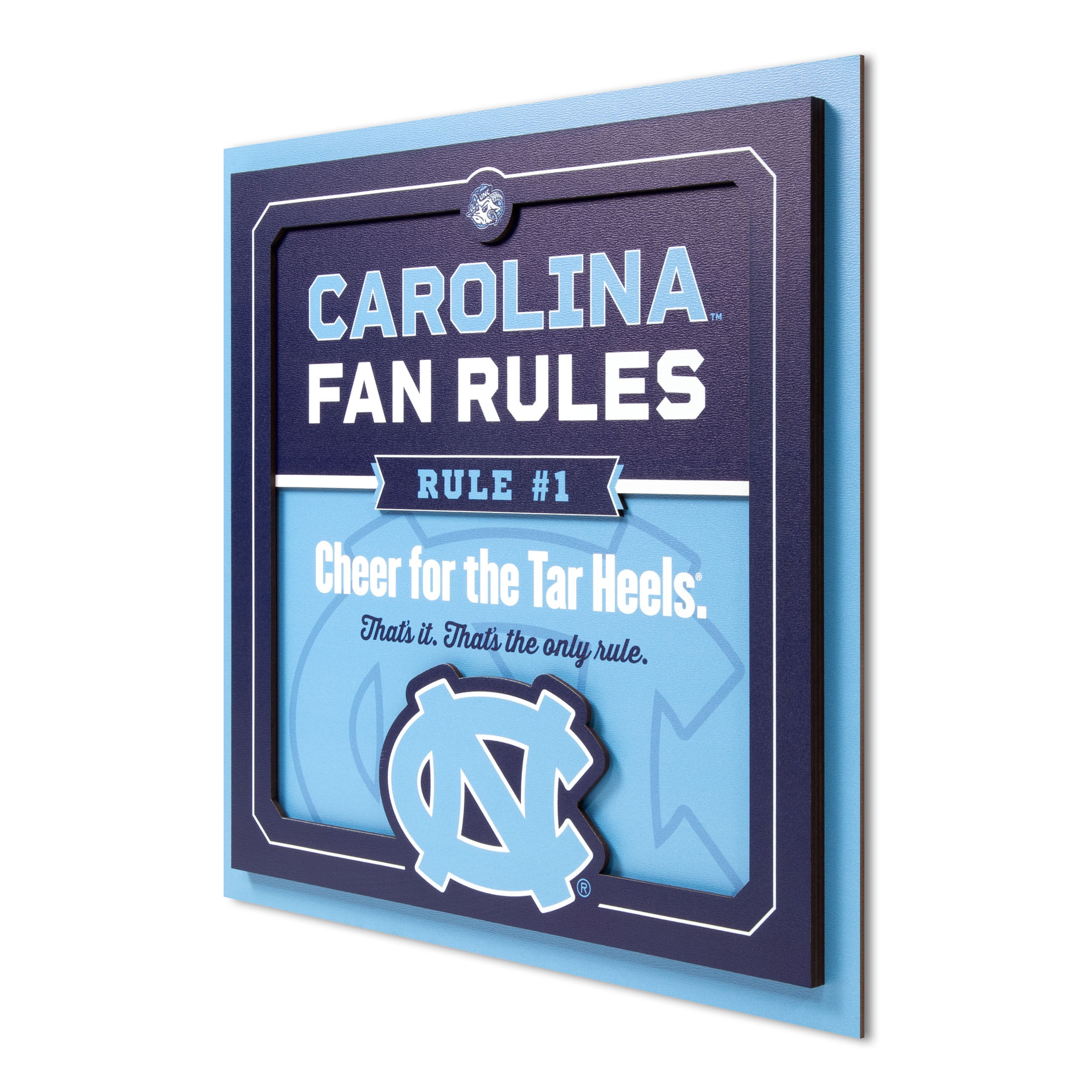 YouTheFan NCAA North Carolina Tar Heels Fan Rules 3D Wall Art