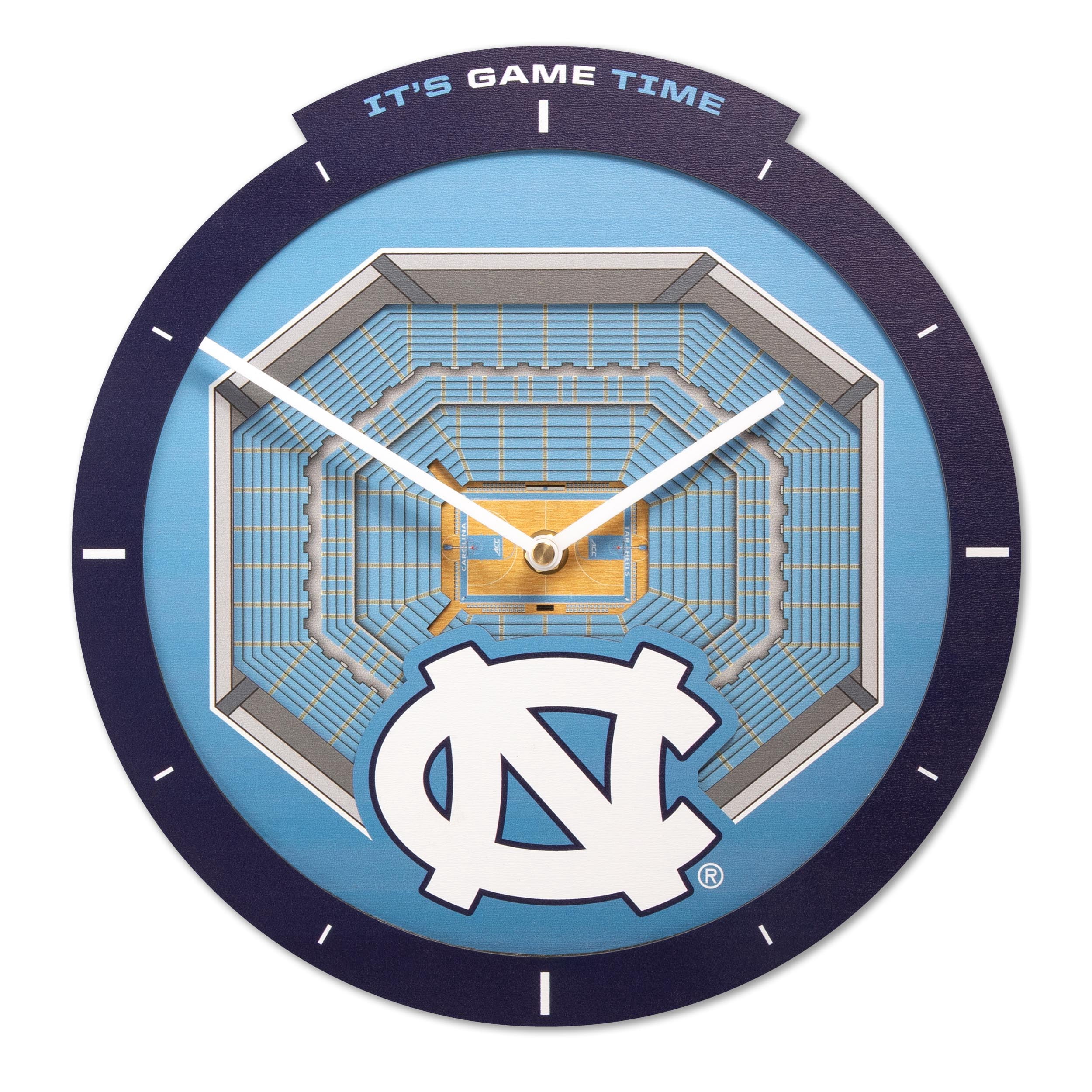 YouTheFan NCAA North Carolina Tar Heels Stadiumview 3D Wall Clock