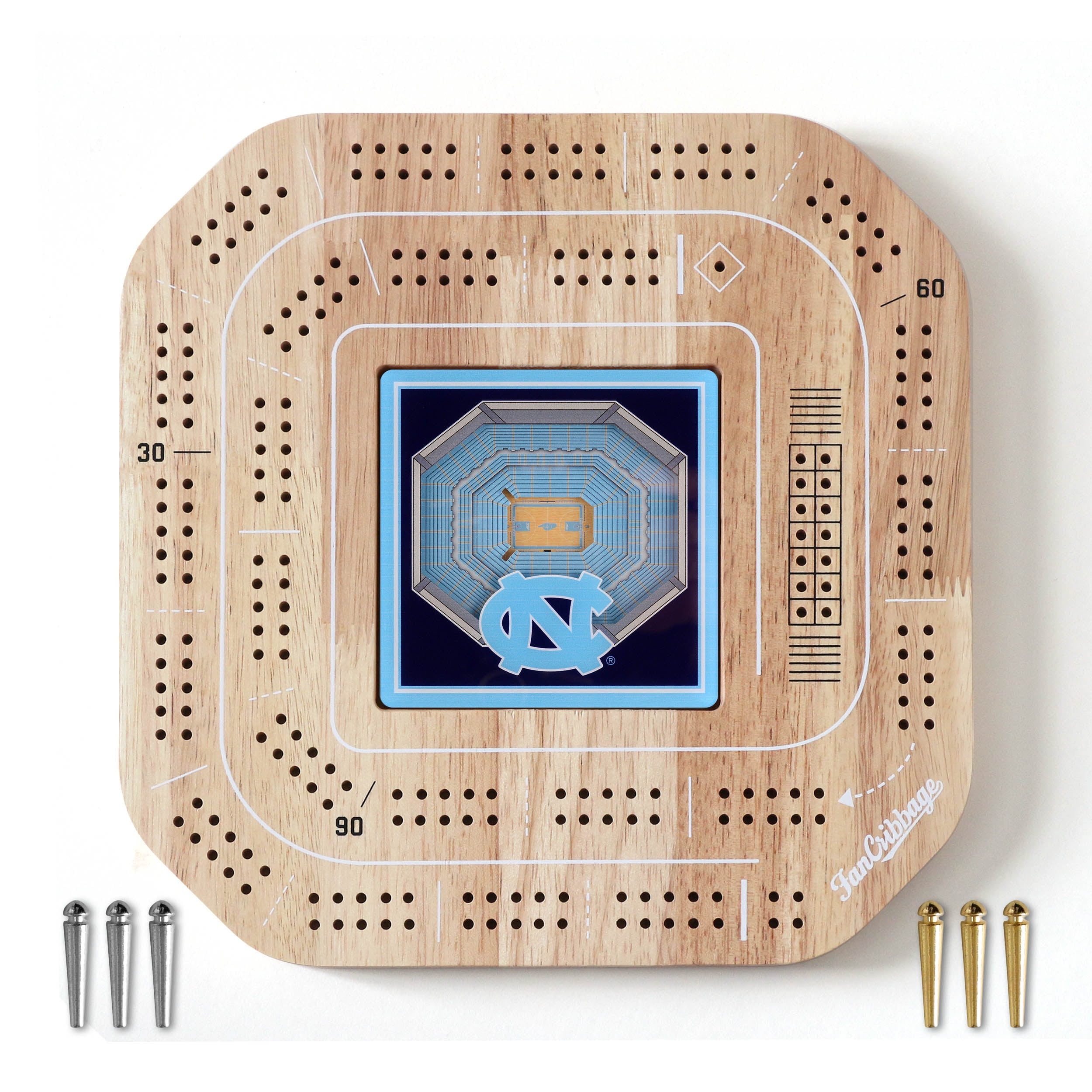 YouTheFan NCAA North Carolina Tar Heels Stadiumview Cribbage