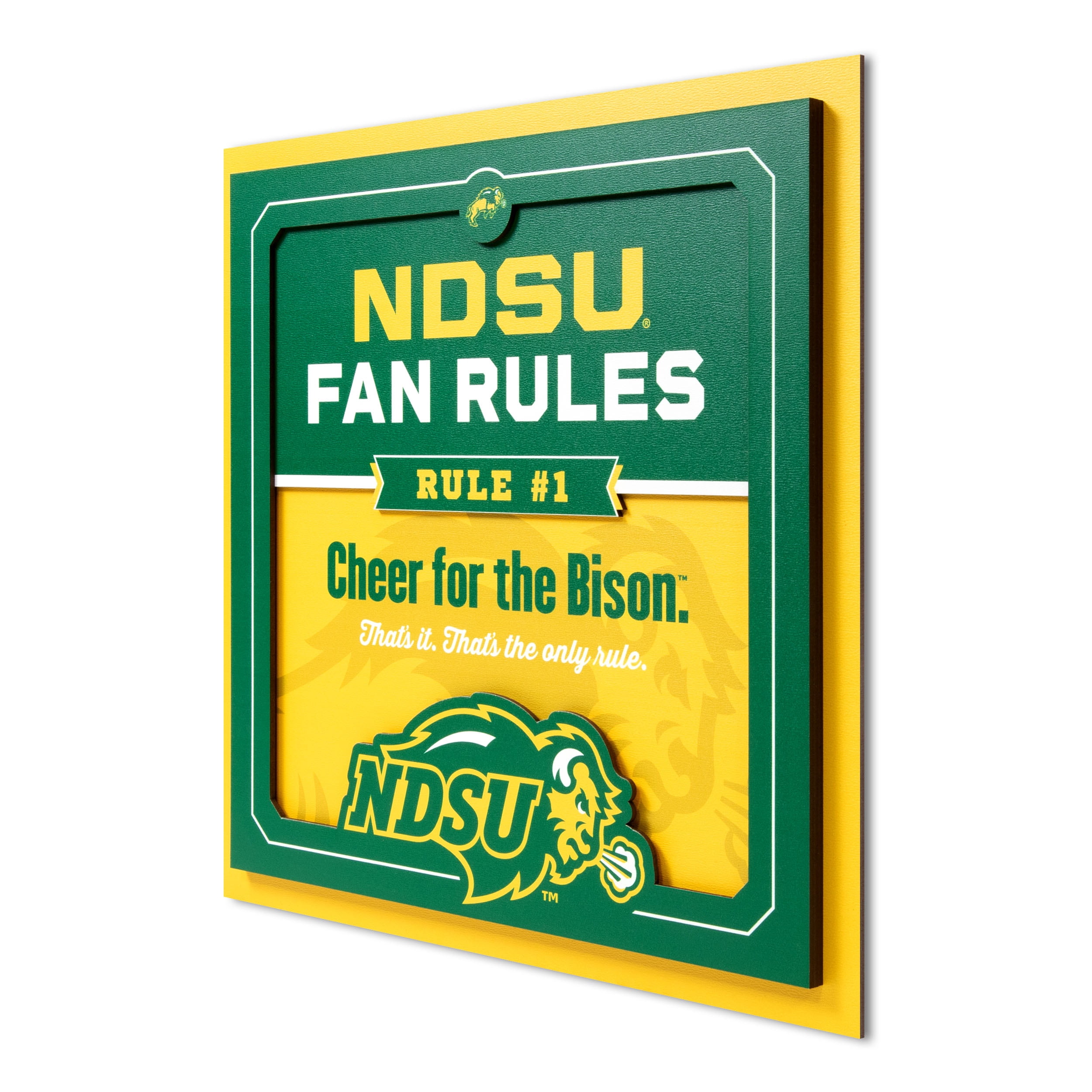 YouTheFan NCAA North Dakota State Bison Fan Rules 3D Wall Art