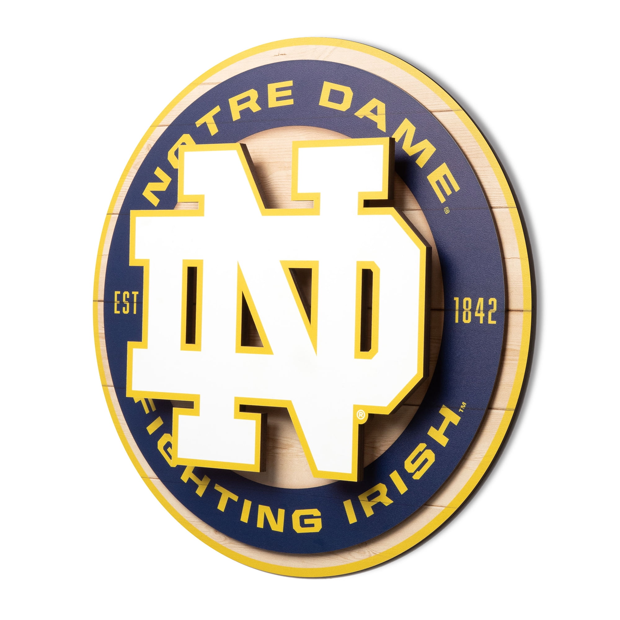 IDNA Notre Dame Fighting Irish 15" x 15" 3DX Logo Circle Backer Wall Art