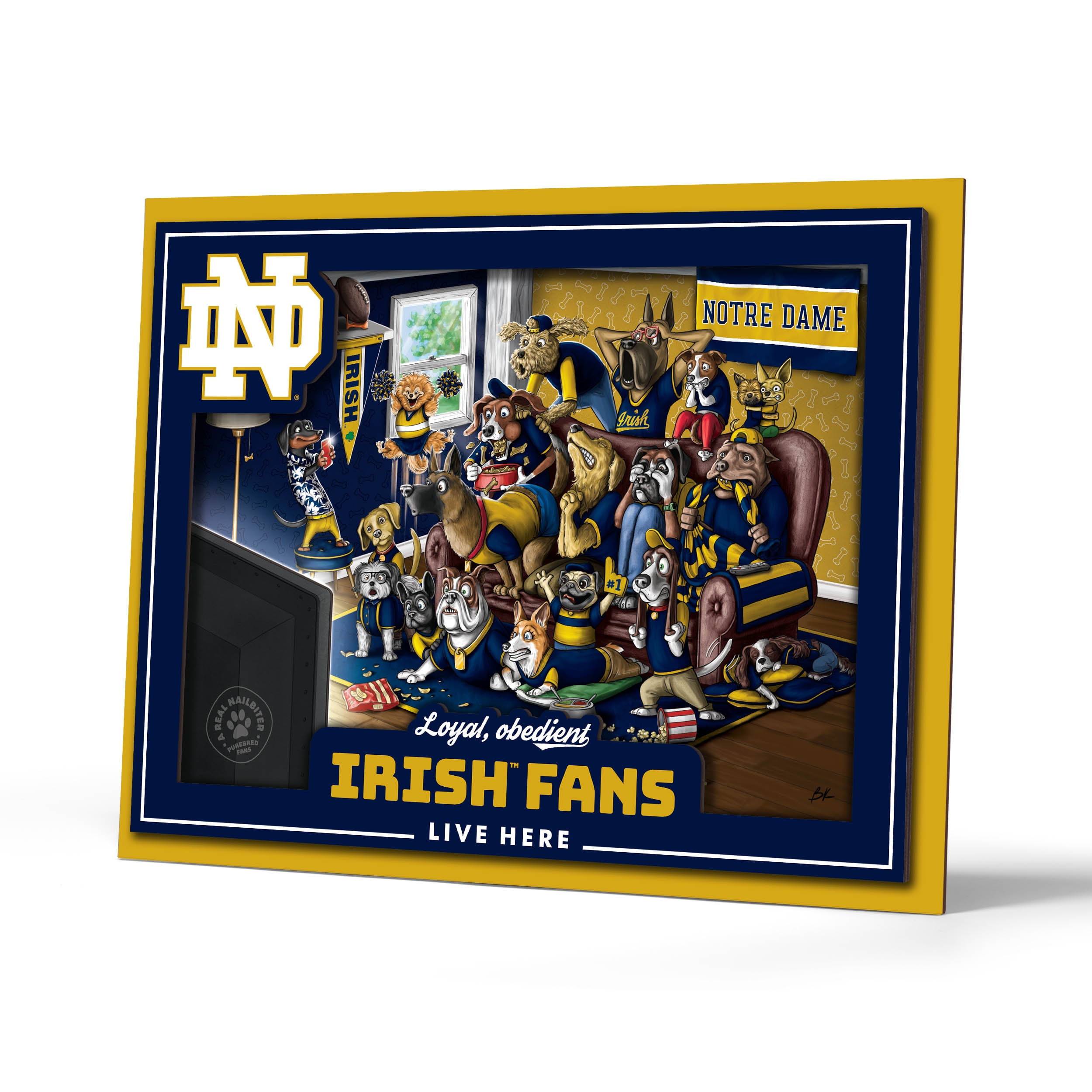 YouTheFan NCAA Notre Dame Fighting Irish Purebred Fans Wall Art