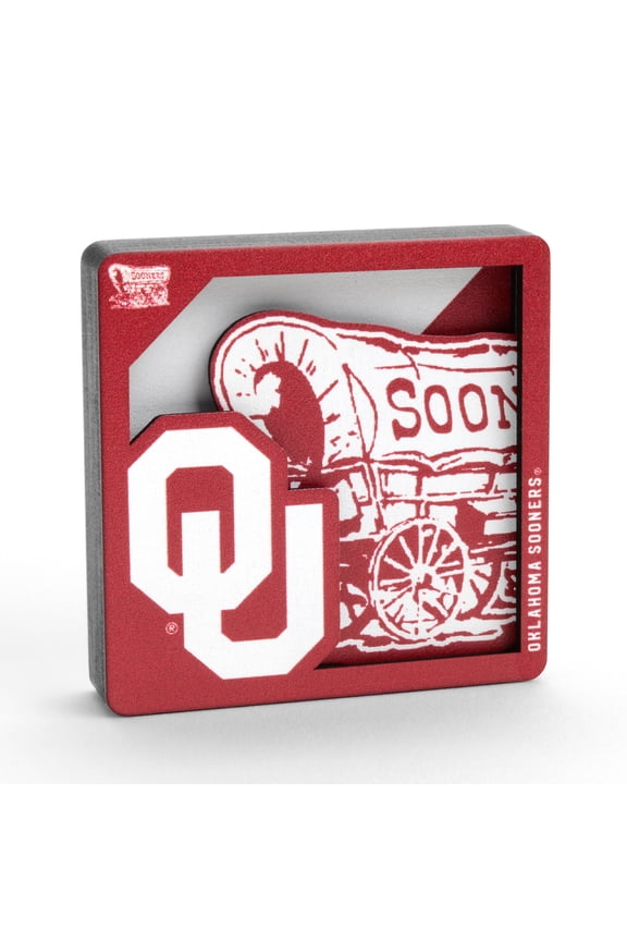YouTheFan NCAA Oklahoma Sooners 3D Logo Series Magnet