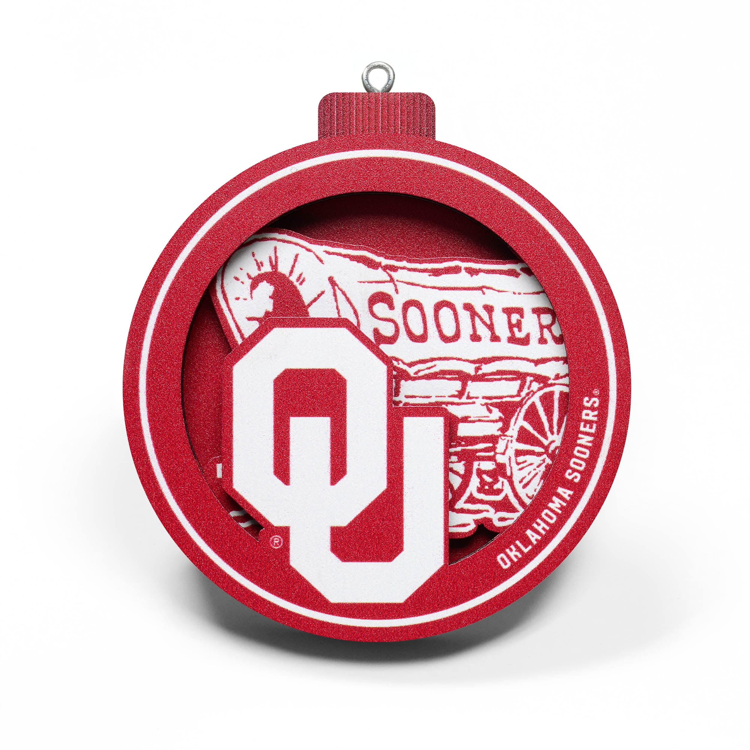 YouTheFan NCAA Oklahoma Sooners 3D Logo Series Ornament