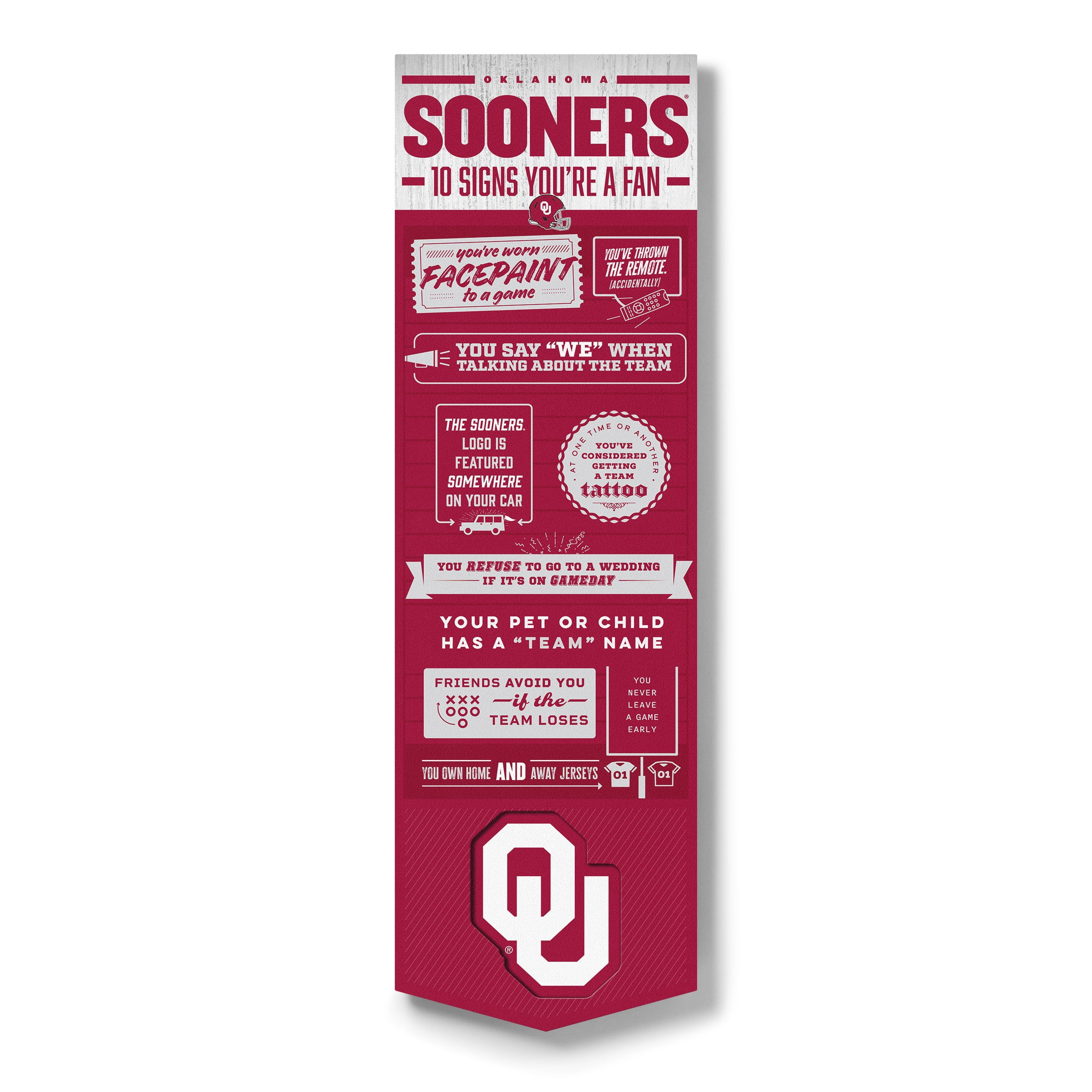 YouTheFan NCAA Oklahoma Sooners 3D Top 10 Wall Art