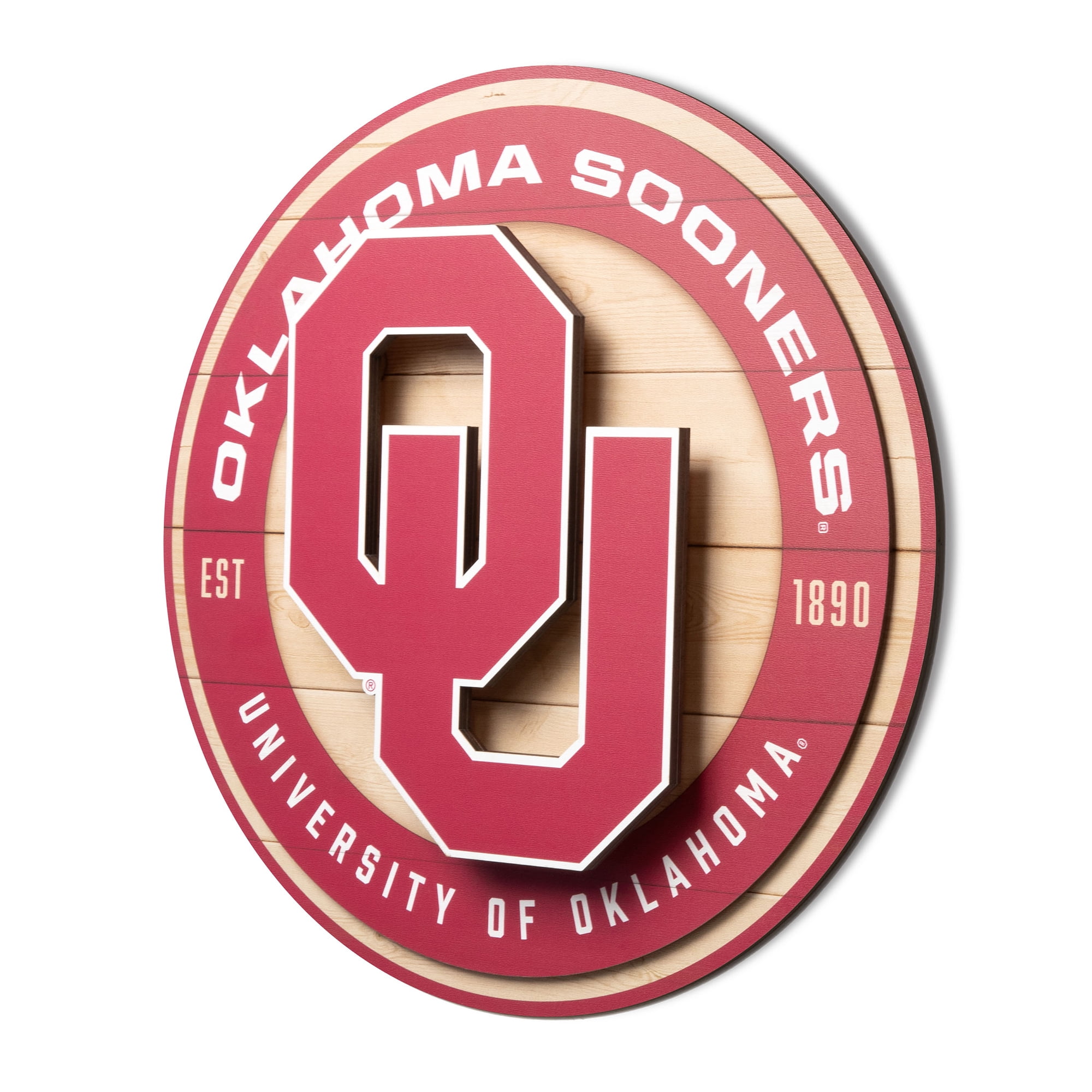 IDNA Oklahoma Sooners 15" x 15" 3DX Logo Circle Backer Wall Art