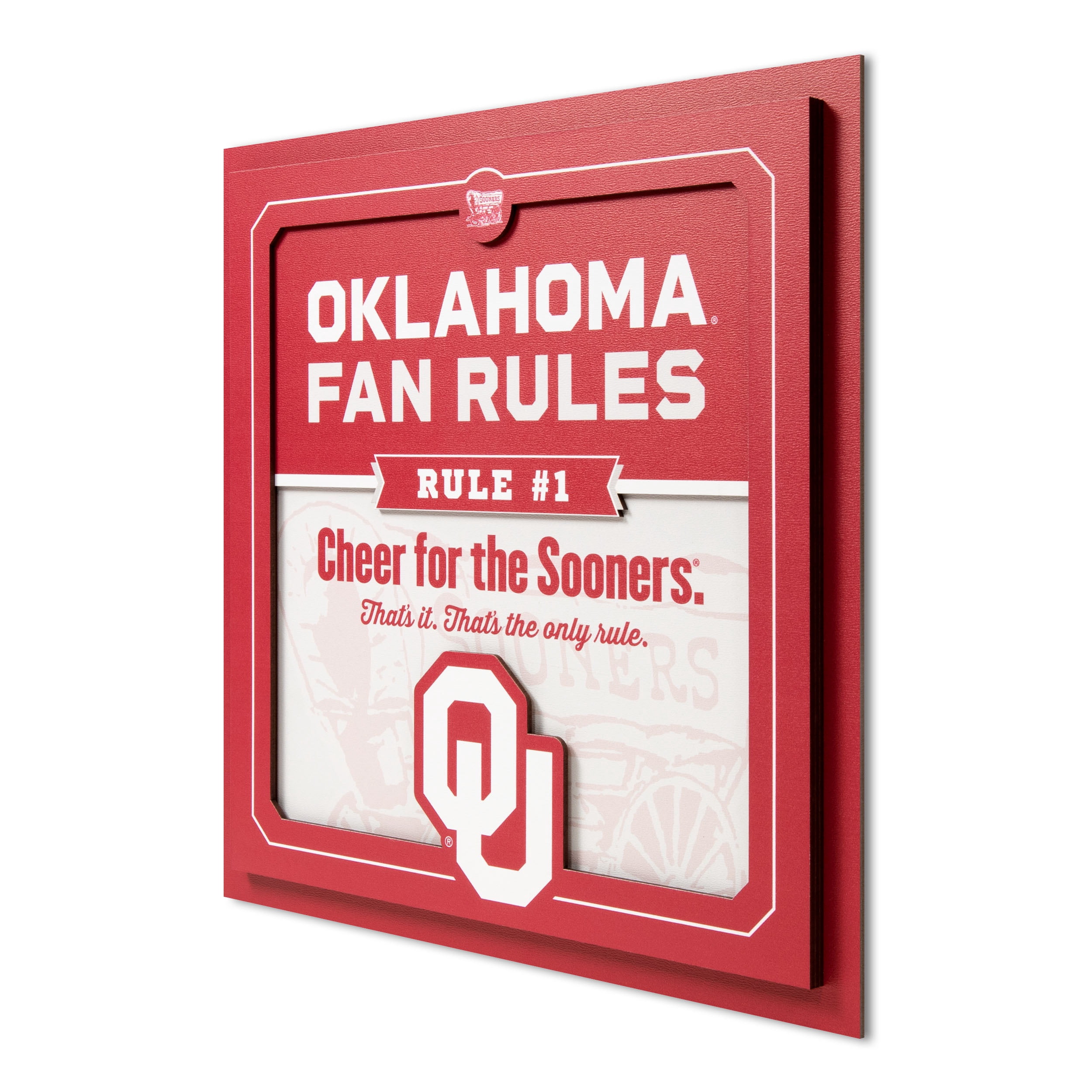 YouTheFan NCAA Oklahoma Sooners Fan Rules 3D Wall Art