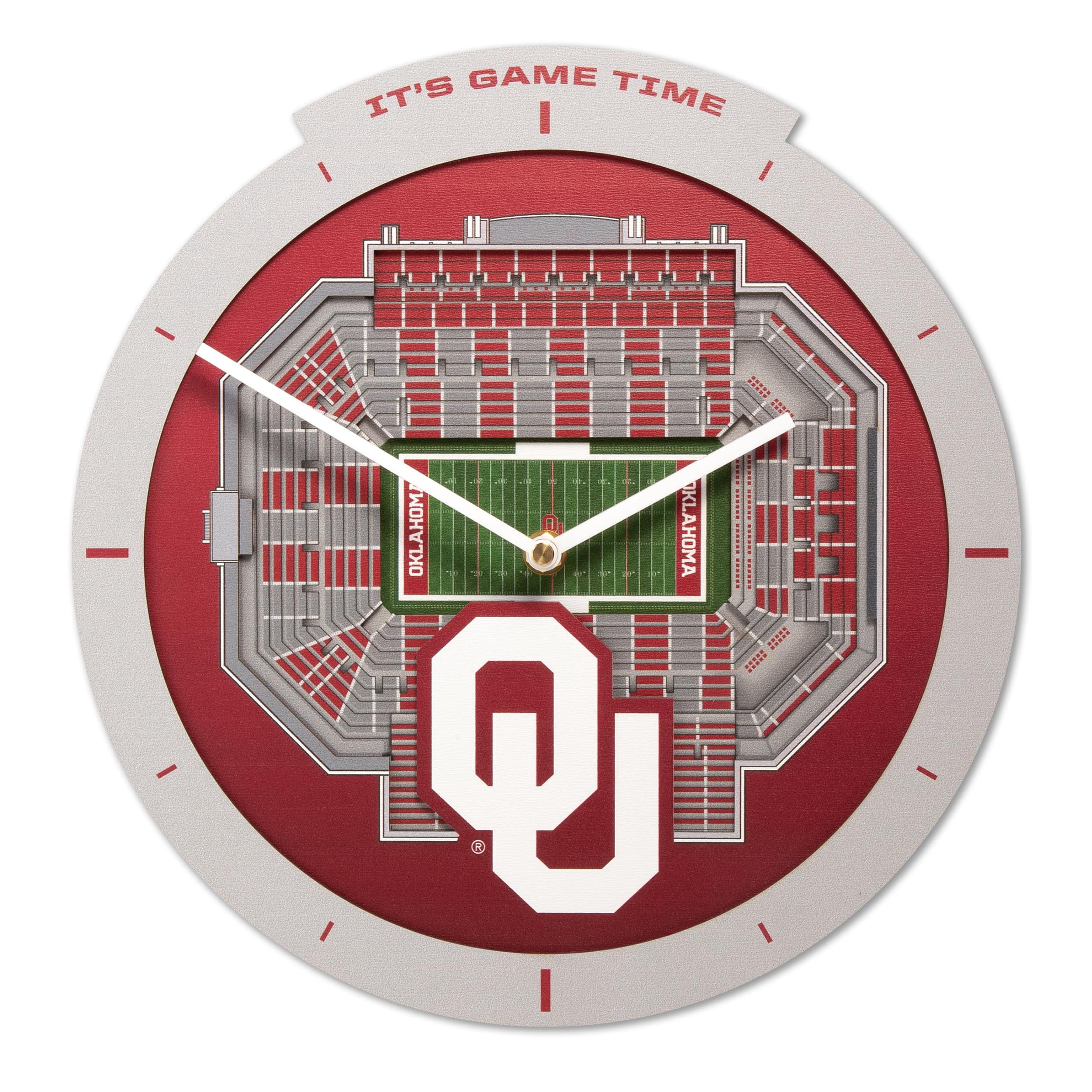YouTheFan NCAA Oklahoma Sooners Stadiumview 3D Wall Clock
